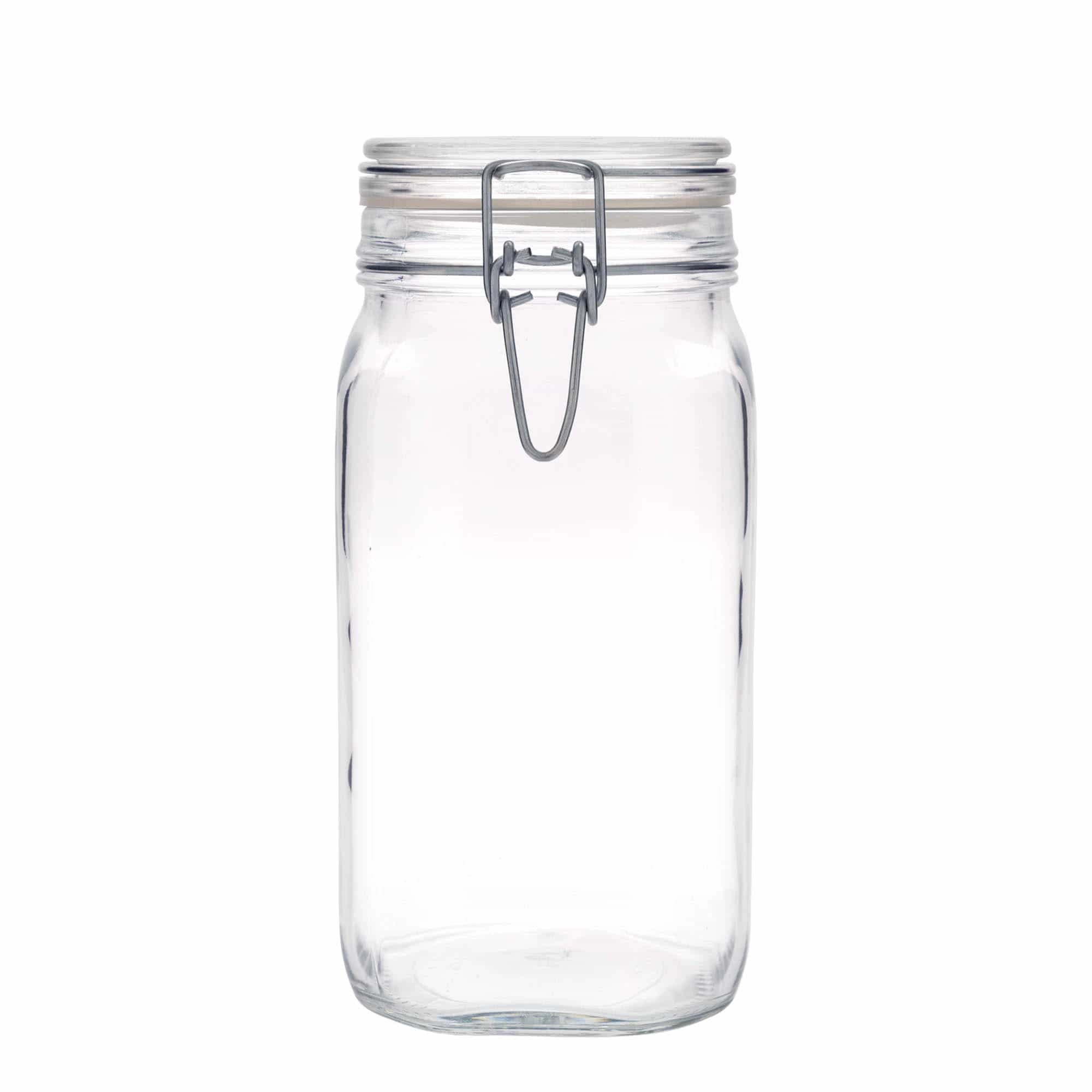 1500 ml patenttikorkkilasipurkki 'Fido', neliö, suu: patenttikorkki 1500 ml patenttikorkkilasipurkki 'Fido', neliö, suu: patenttikorkki