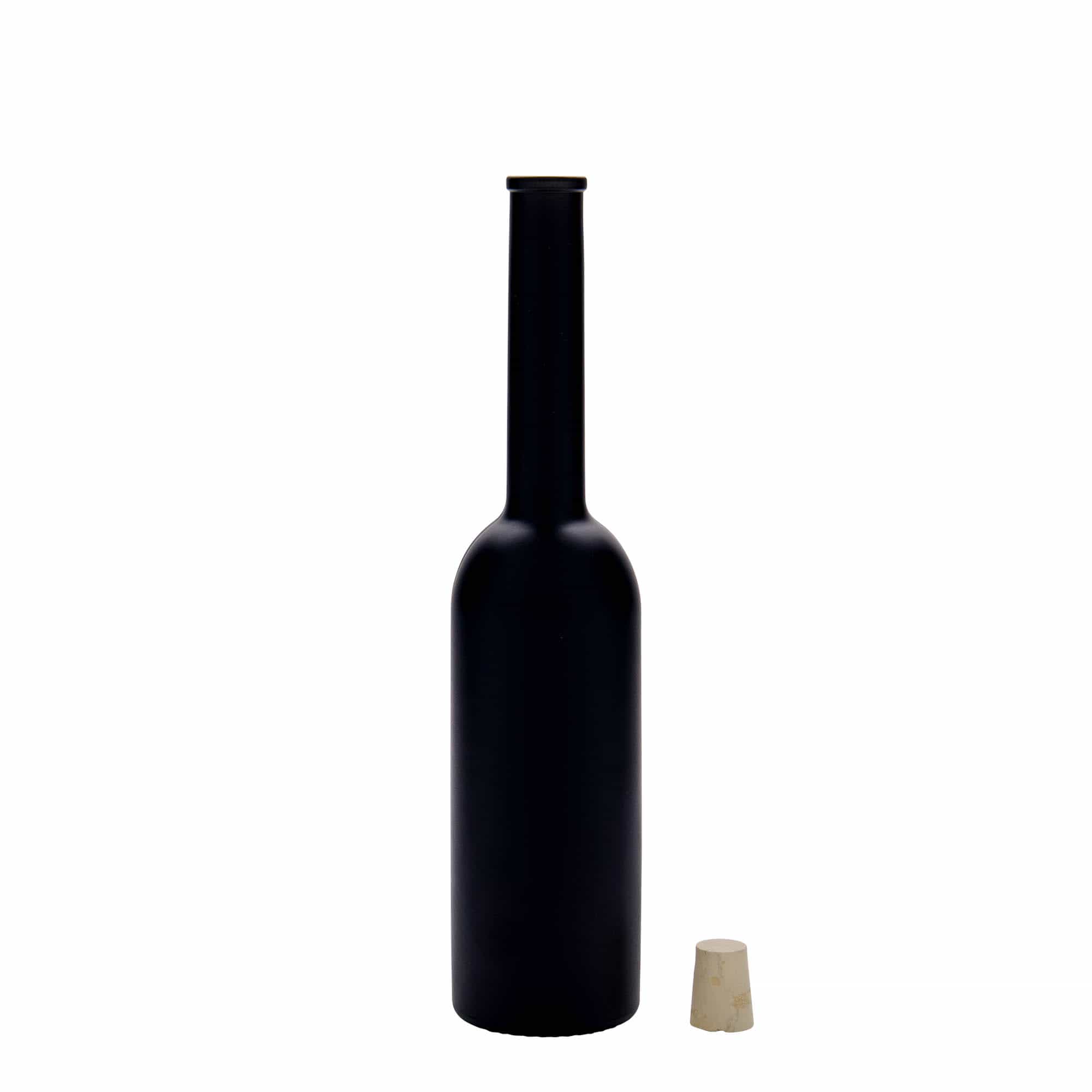 200 ml lasipullo 'Opera', musta, suuaukko: korkki