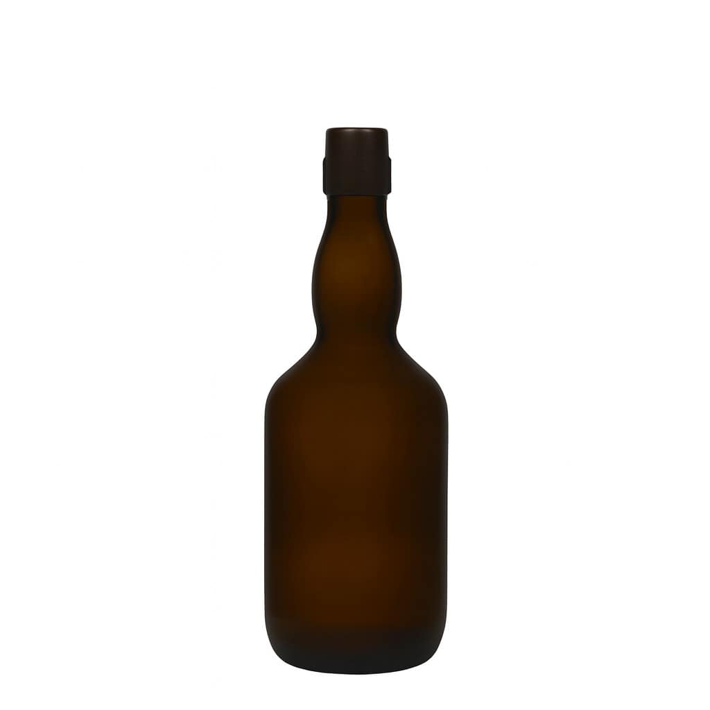 500 ml olutpullo kurkkukaulalla, lasia, antiikkivihreä, suukappale: lukitusmekanismi