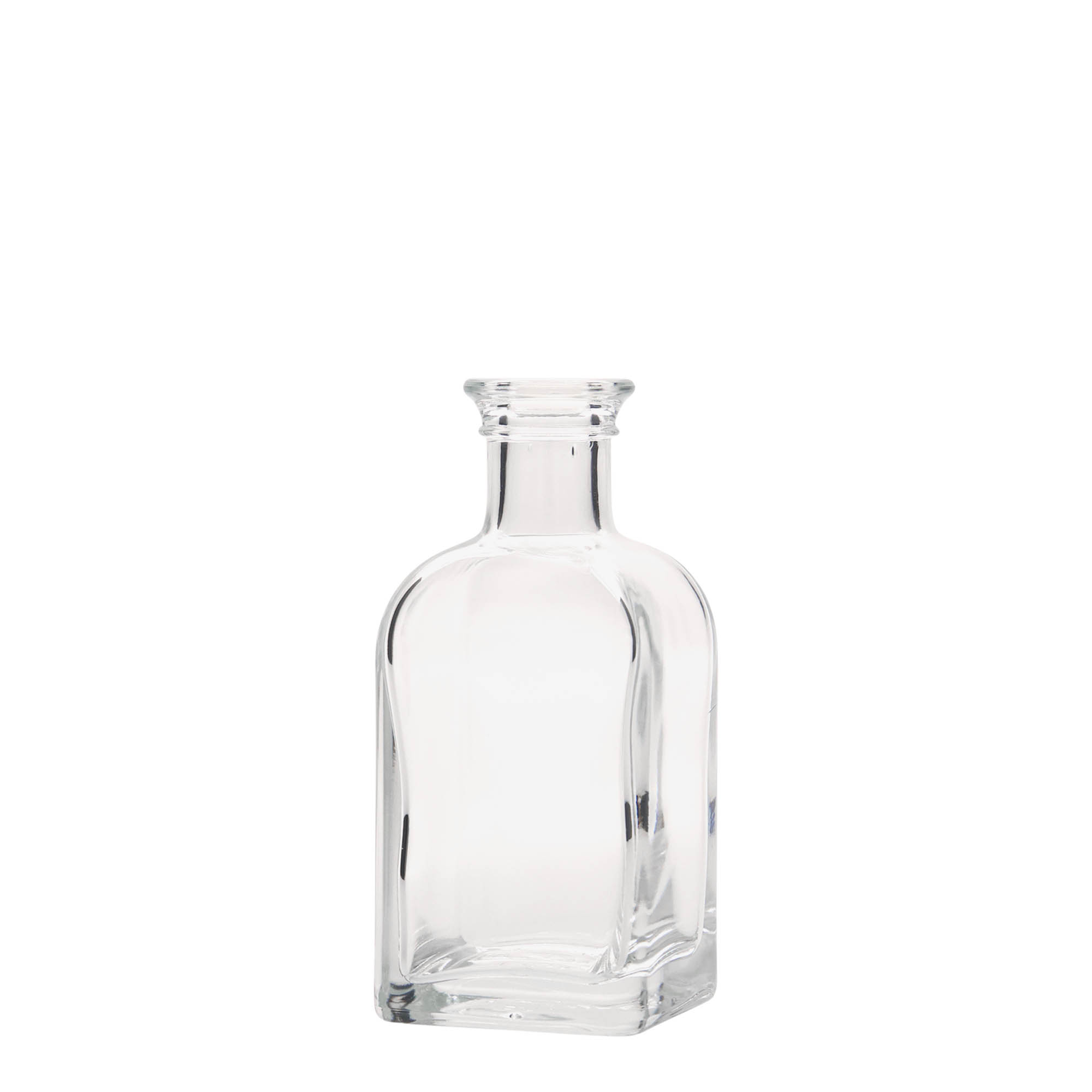 100 ml apteekkarin lasipullo Carré, neliö, suu: korkki