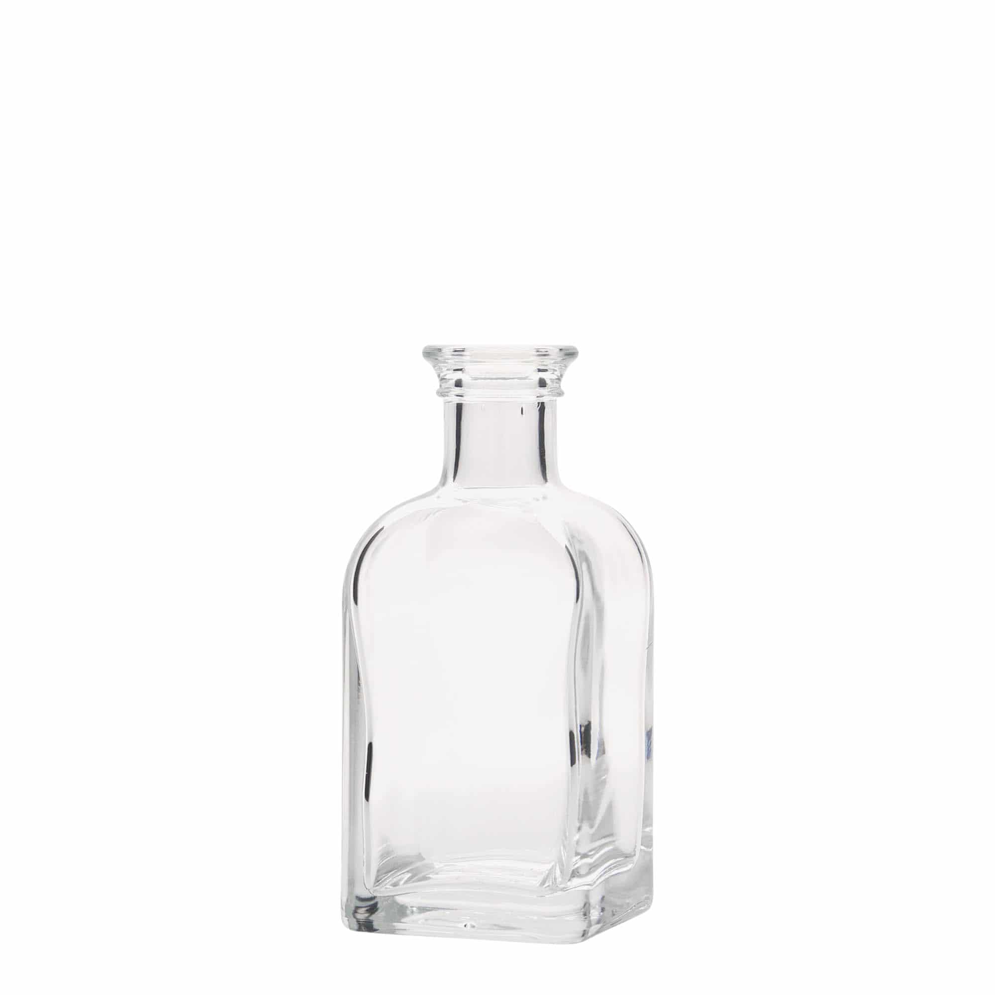 100 ml apteekkarin lasipullo Carré, neliö, suu: korkki
