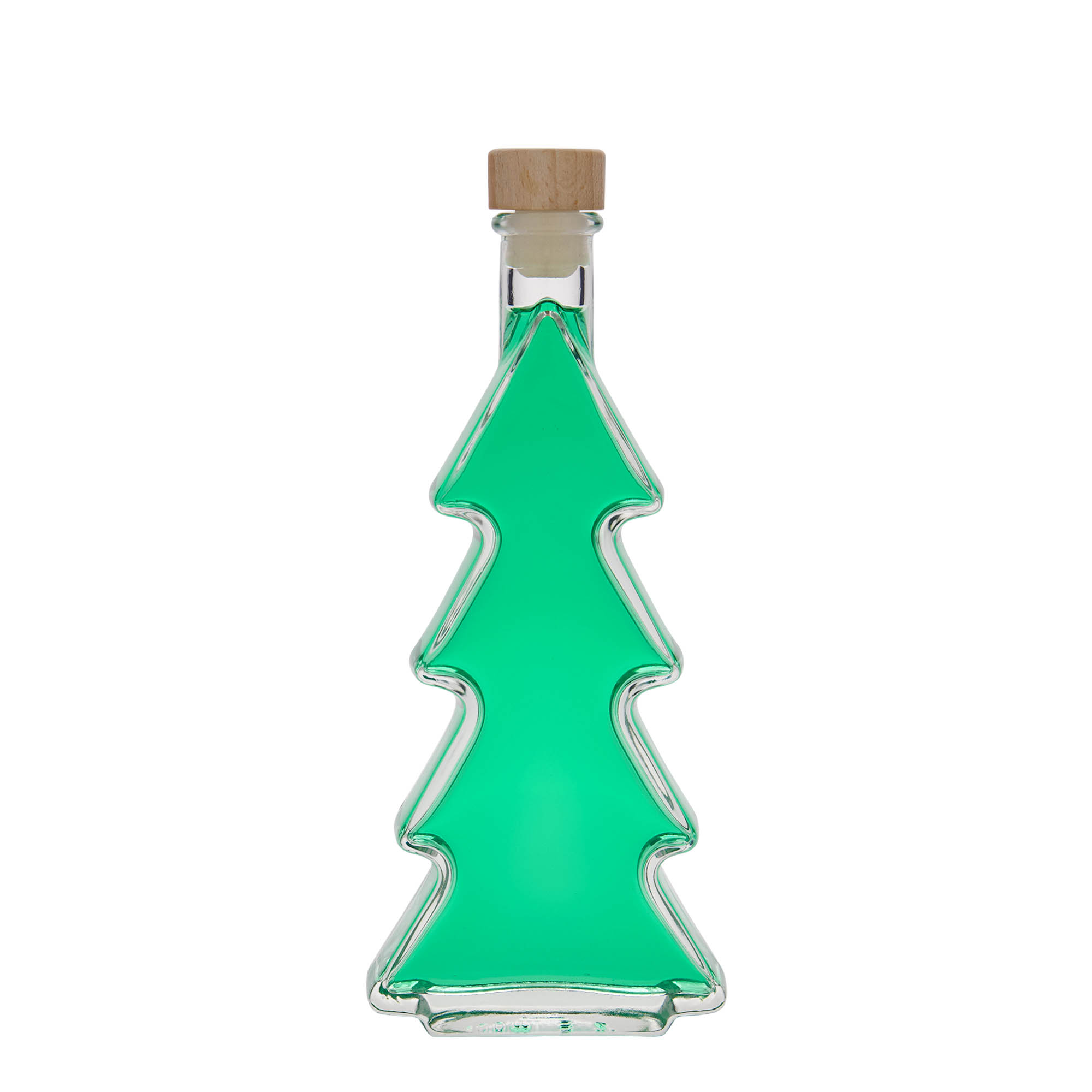 200 ml lasipullo 'Joulukuusi', suu: korkki