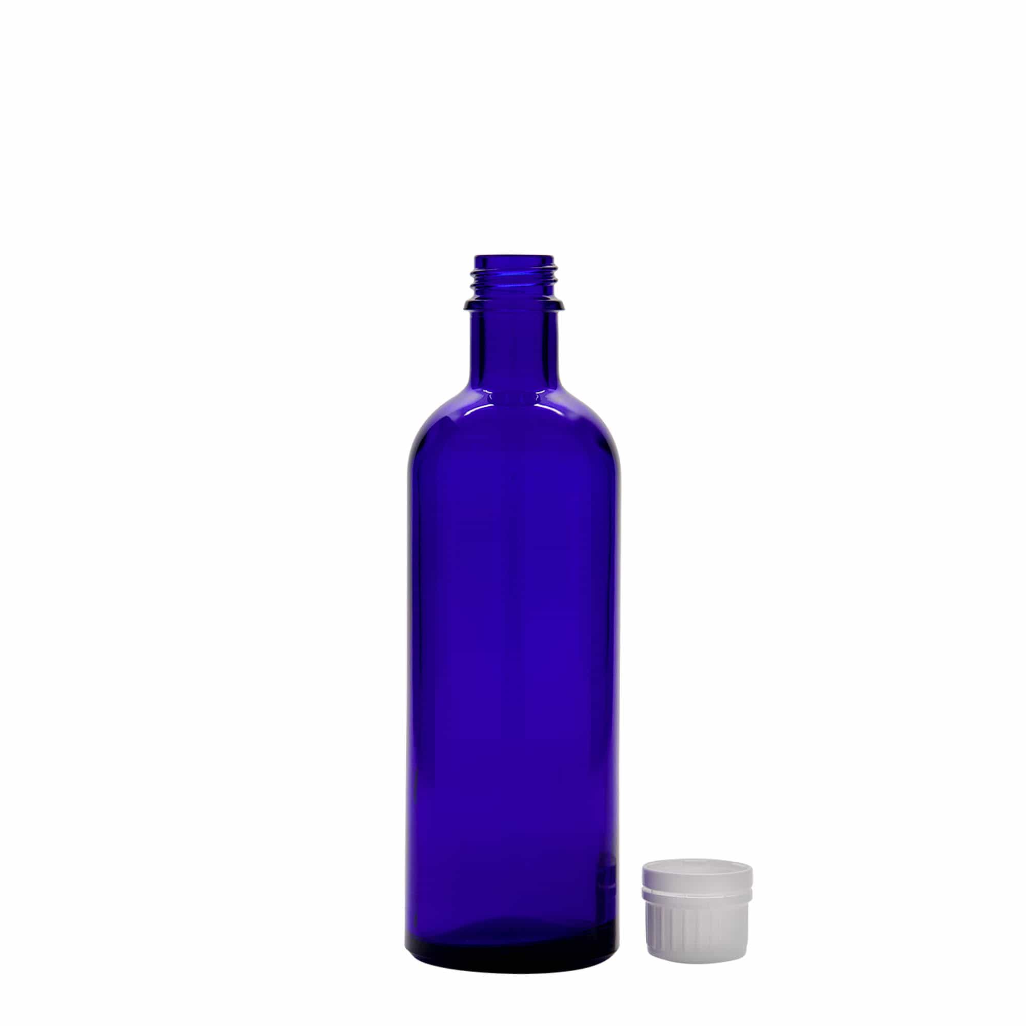 200 ml lääkeputkilo, lasia, kuninkaansininen, suuaukon koko: DIN 22