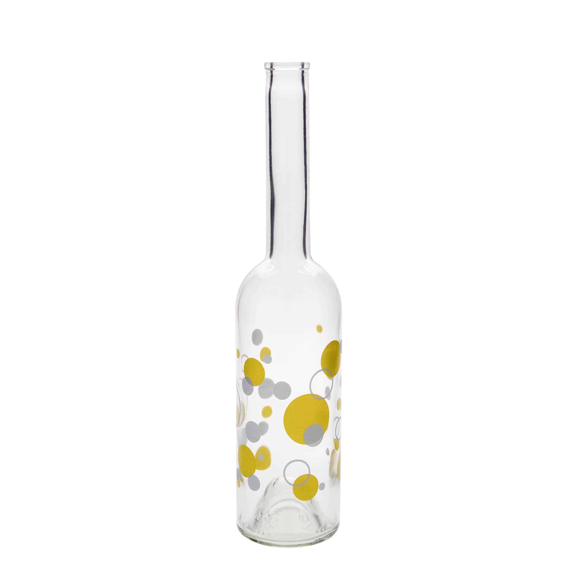 500 ml lasipullo 'Ooppera', kuvio: pisteet, suu: korkki 500 ml lasipullo 'Ooppera', kuvio: pisteet, suu: korkki