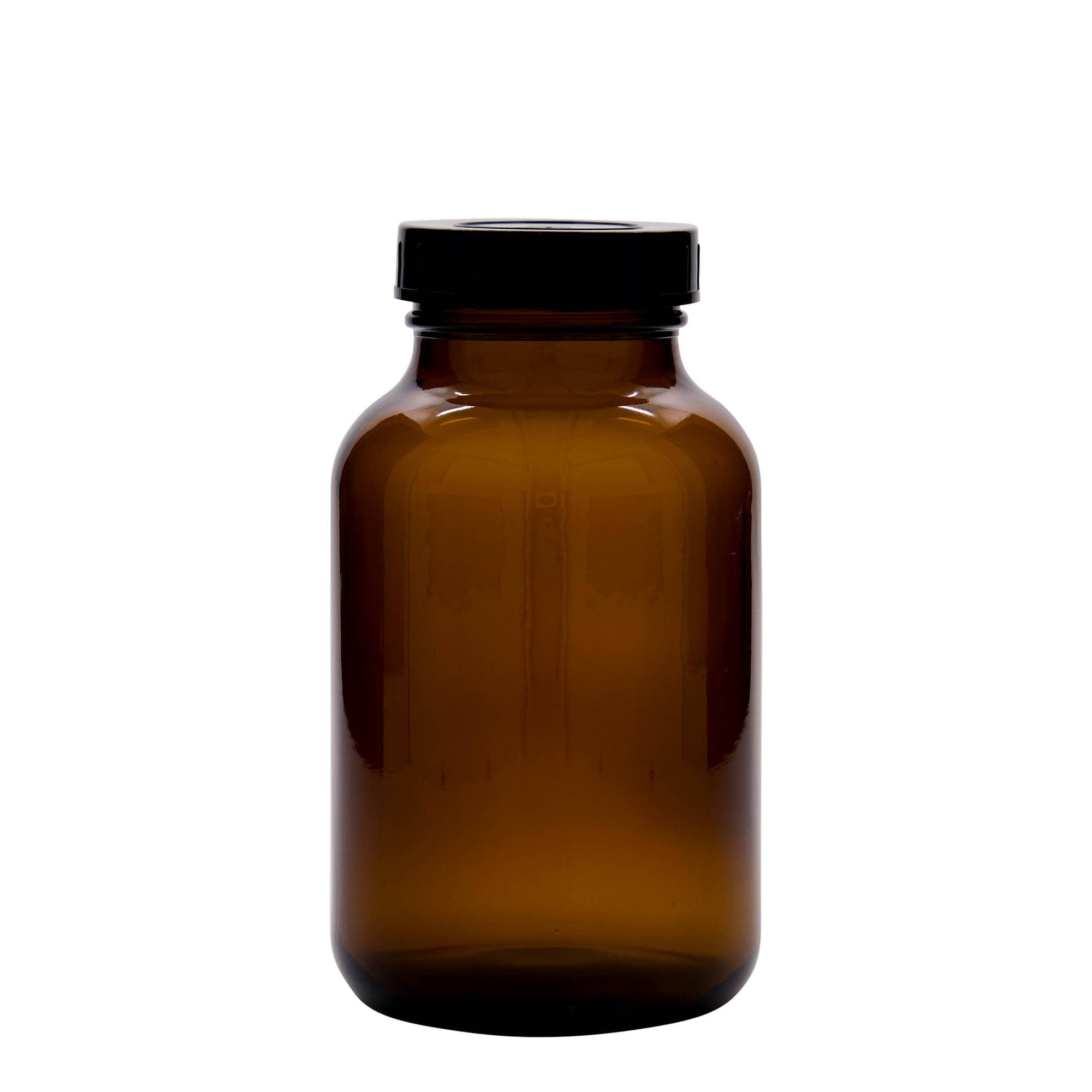 1 000 ml ruskea leveäkaulainen lasipullo, suuaukko: DIN 68