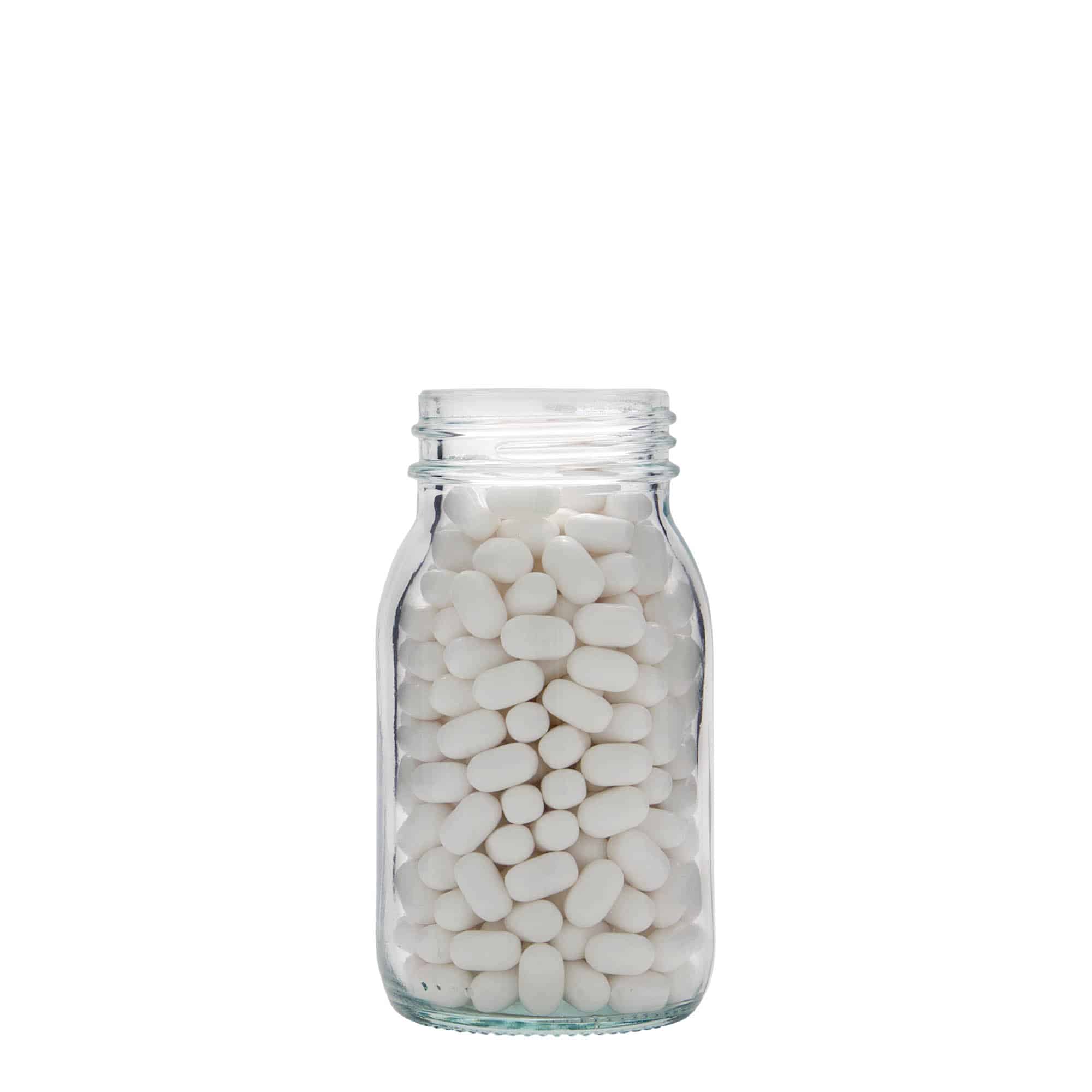150 ml leveäkaul. lasipurkki, suu: DIN 45