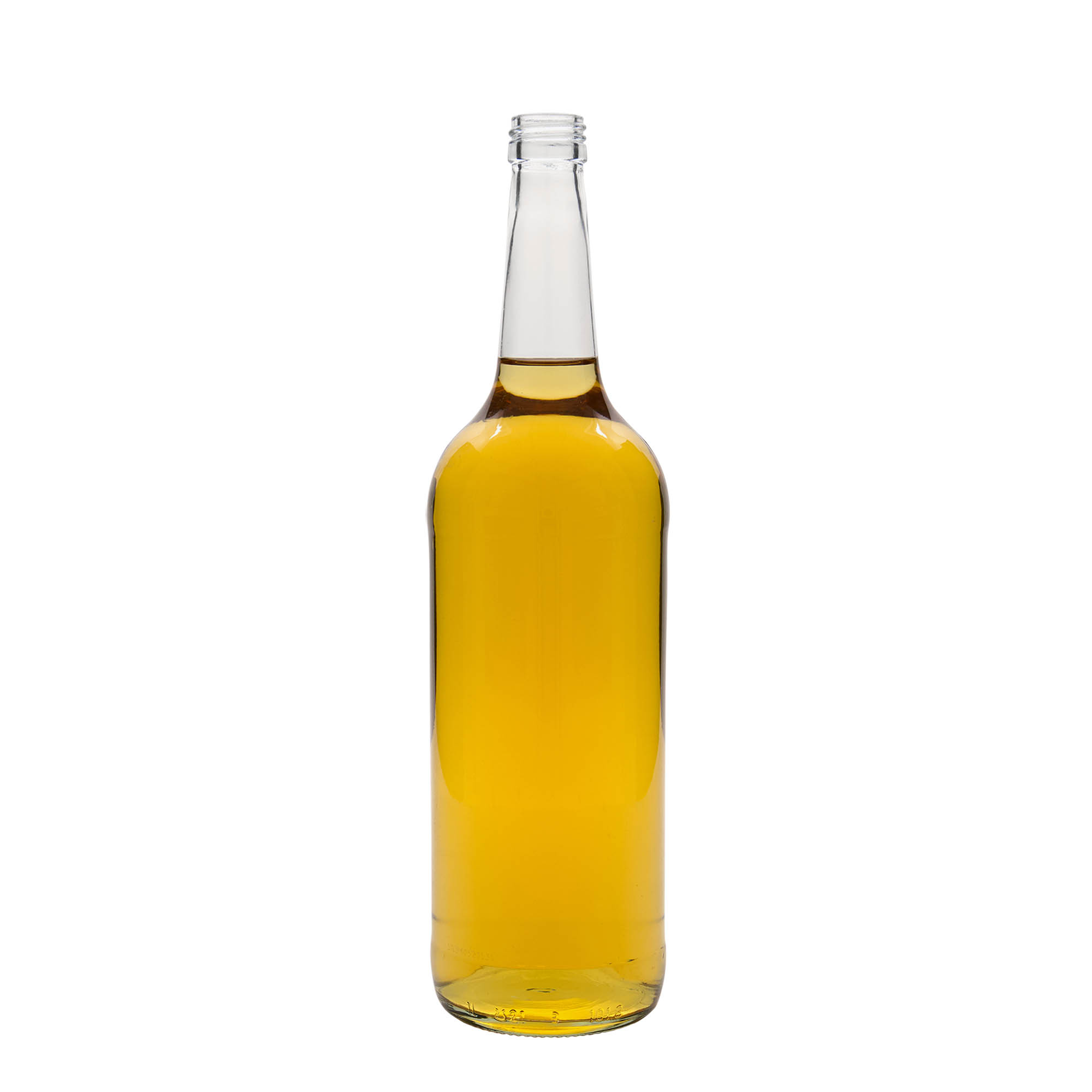 1.000 ml lasipullo suora kaula, suuaukko: PP 28 1.000 ml lasipullo suora kaula, suuaukko: PP 28