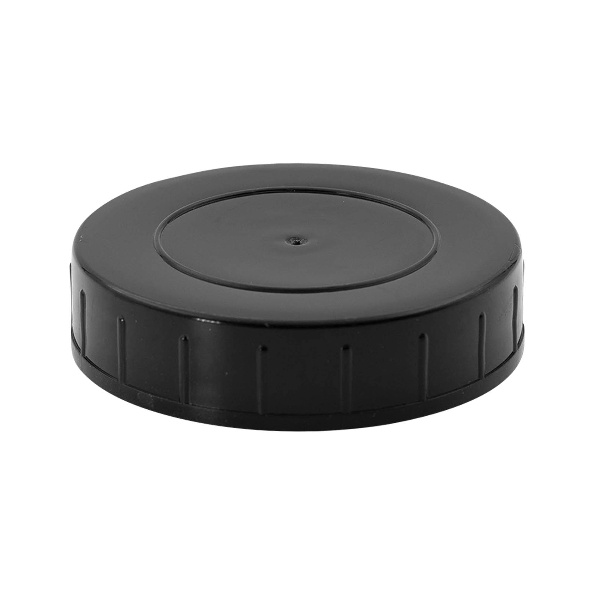 Ruuvikorkki, PP-muovia, musta, suuaukolle: DIN 68