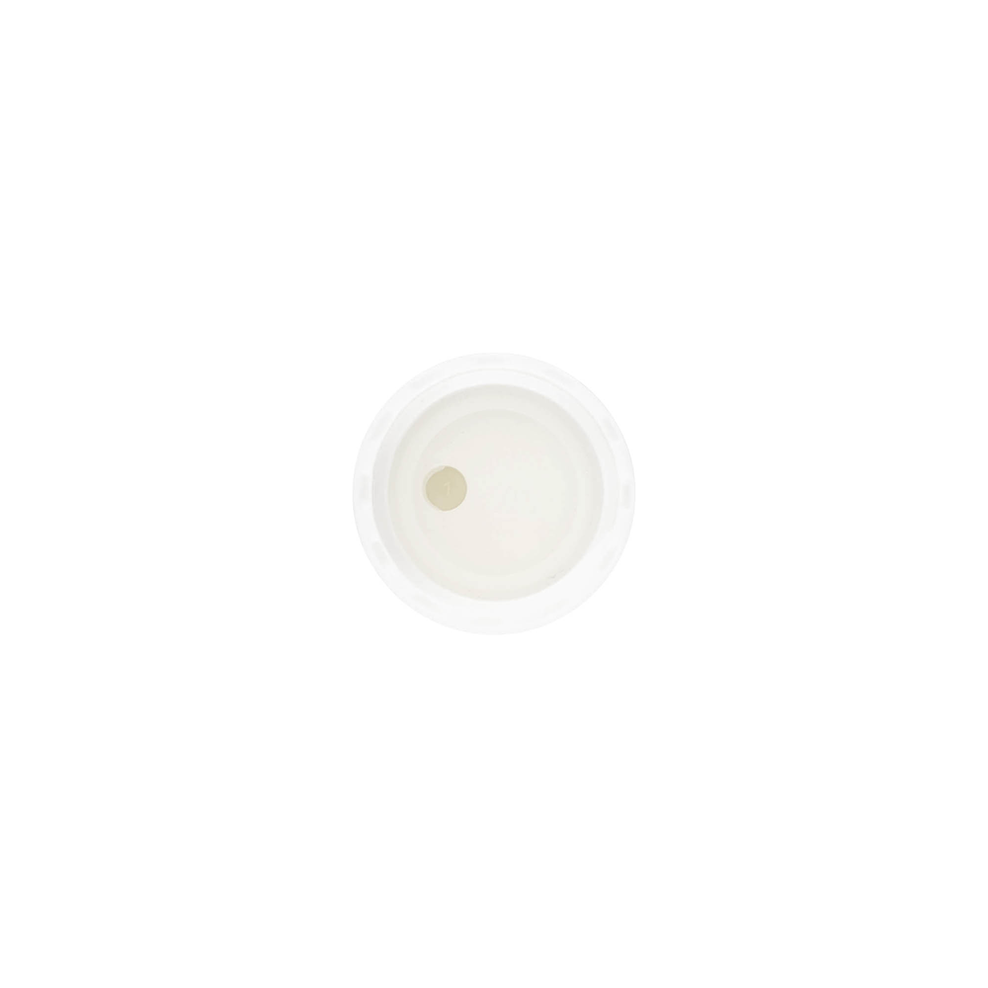 Ruuvikorkki Disc Top, PP-muovia, valkoinen, suuaukolle: 20/410