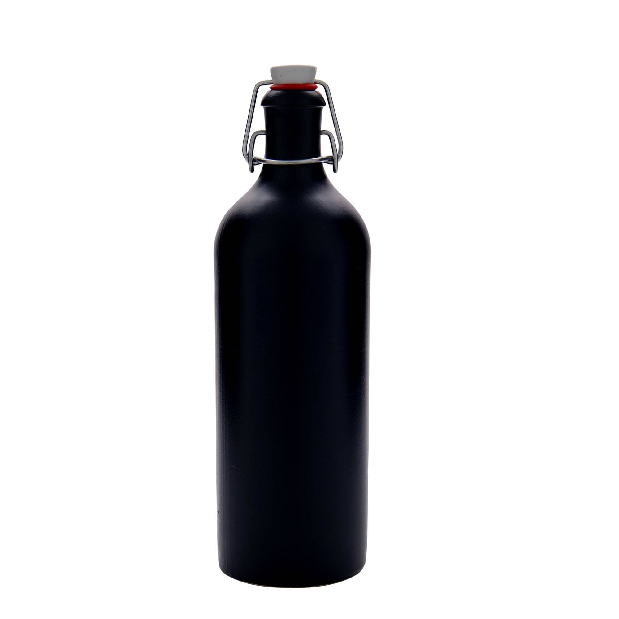 750 ml saviruukku, kivitavara, musta, suuaukko: saranakorkki