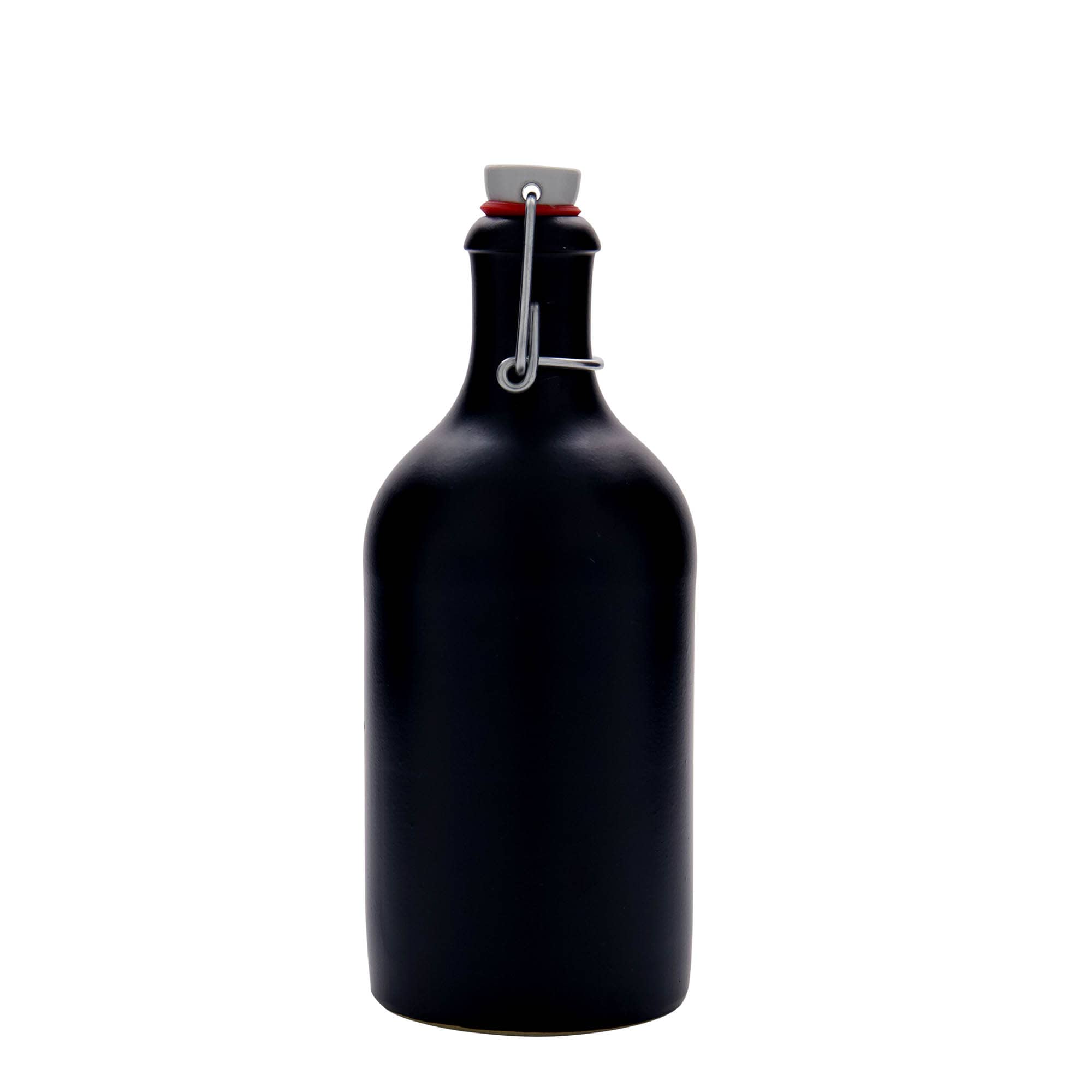 500 ml savituoppi, keraaminen, musta, suu: patenttikorkki