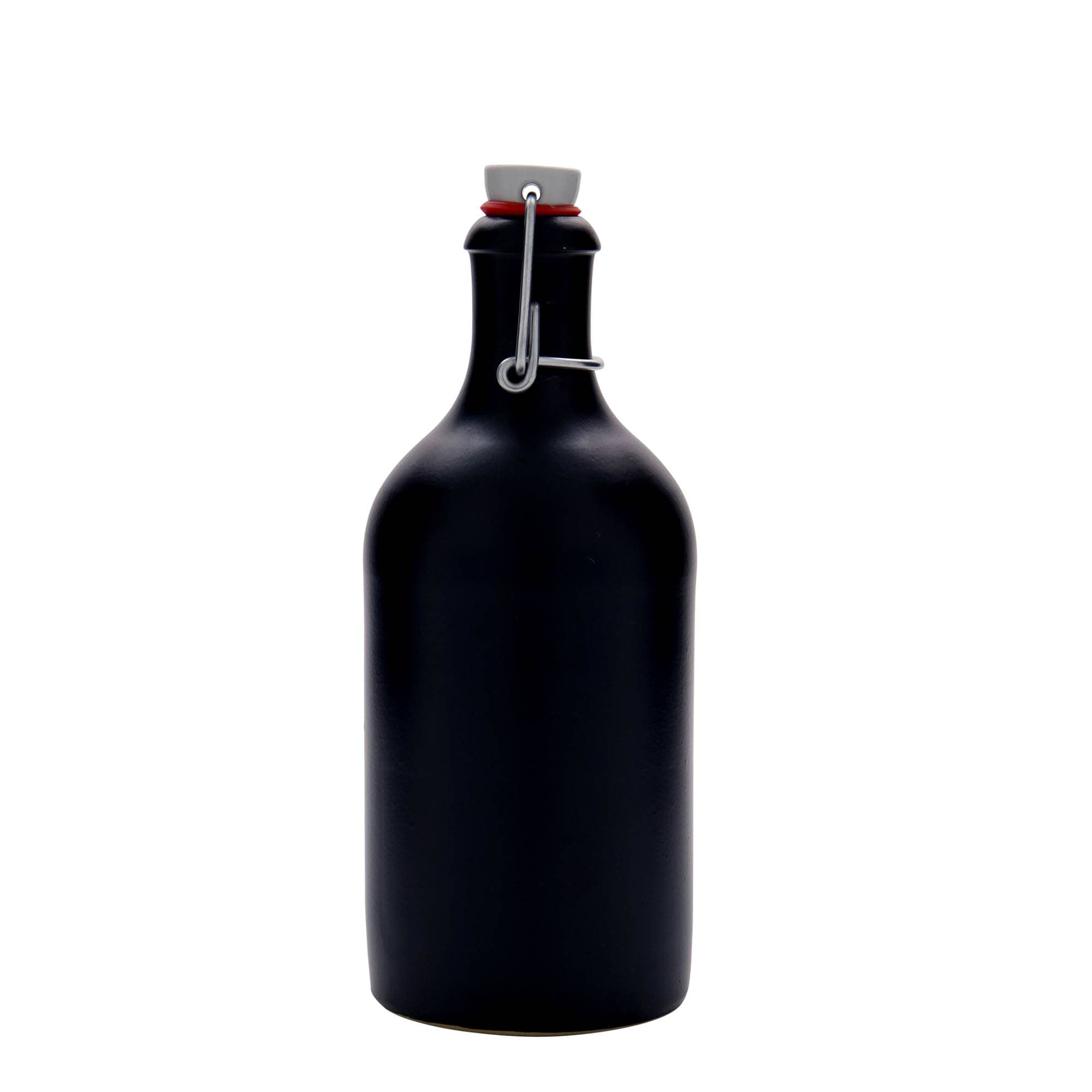 500 ml saviruukku, saviastia, musta, suuaukko: saranakorkki