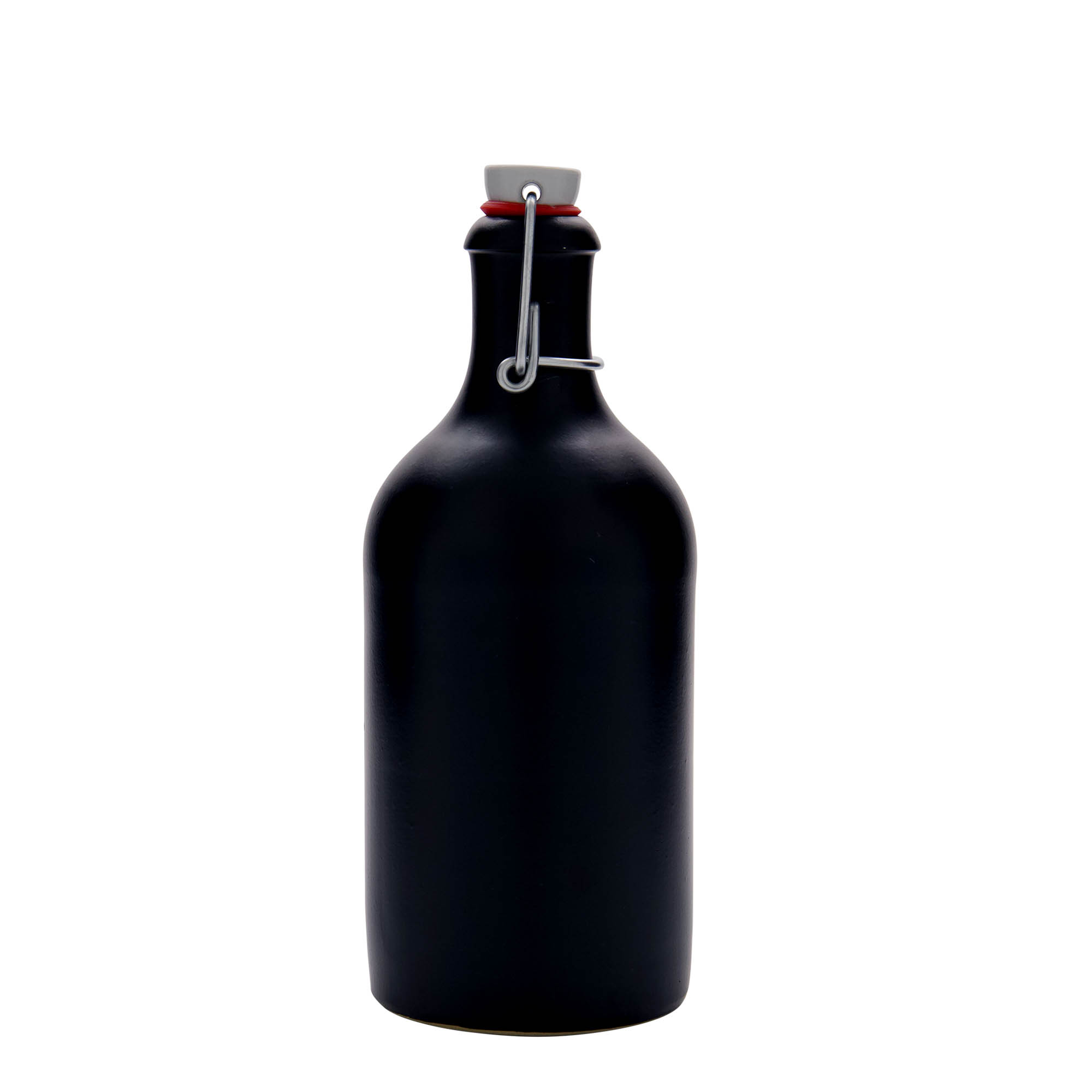 500 ml saviruukku, saviastia, musta, suuaukko: saranakorkki