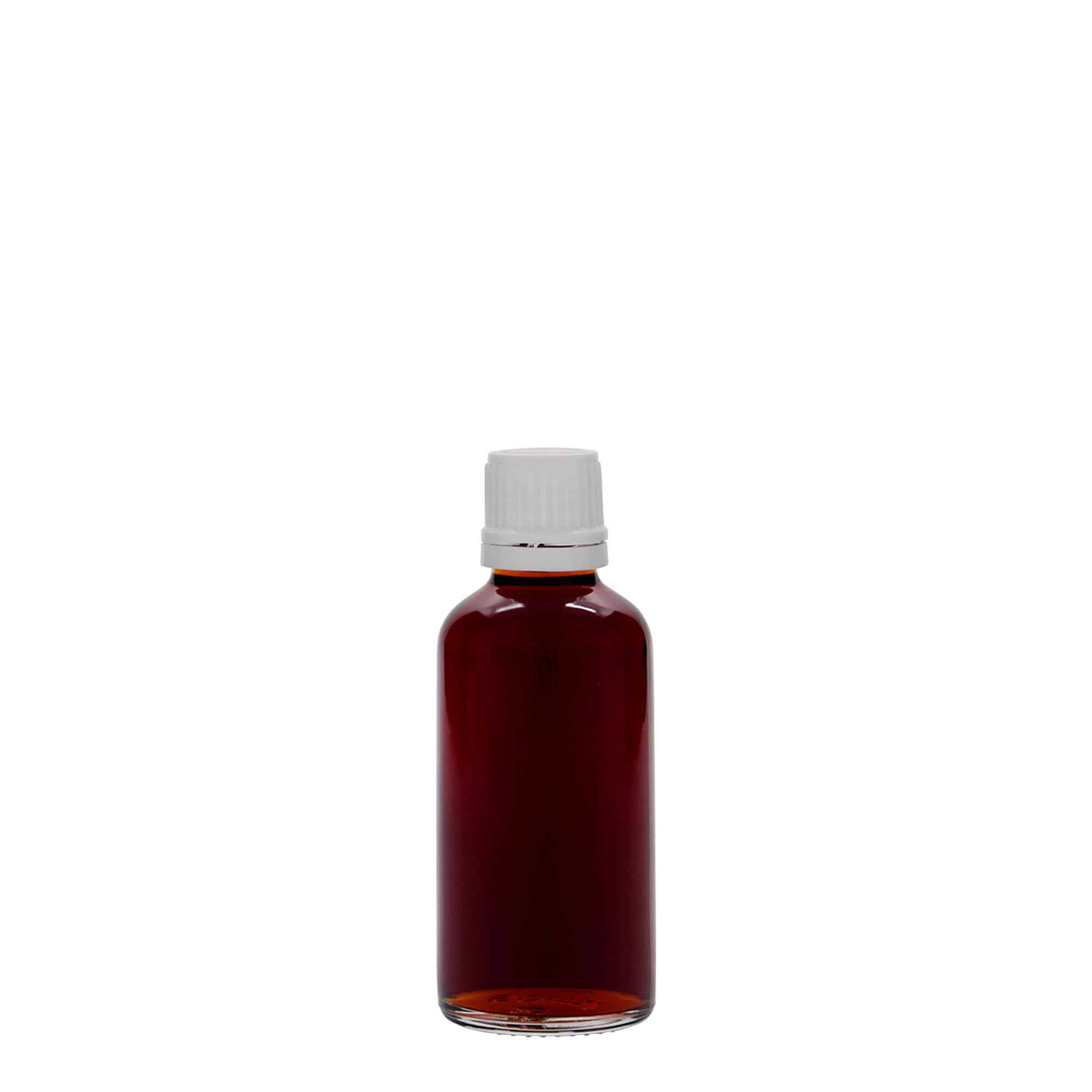 50 ml lääkepullo, lasi, suu: DIN 18