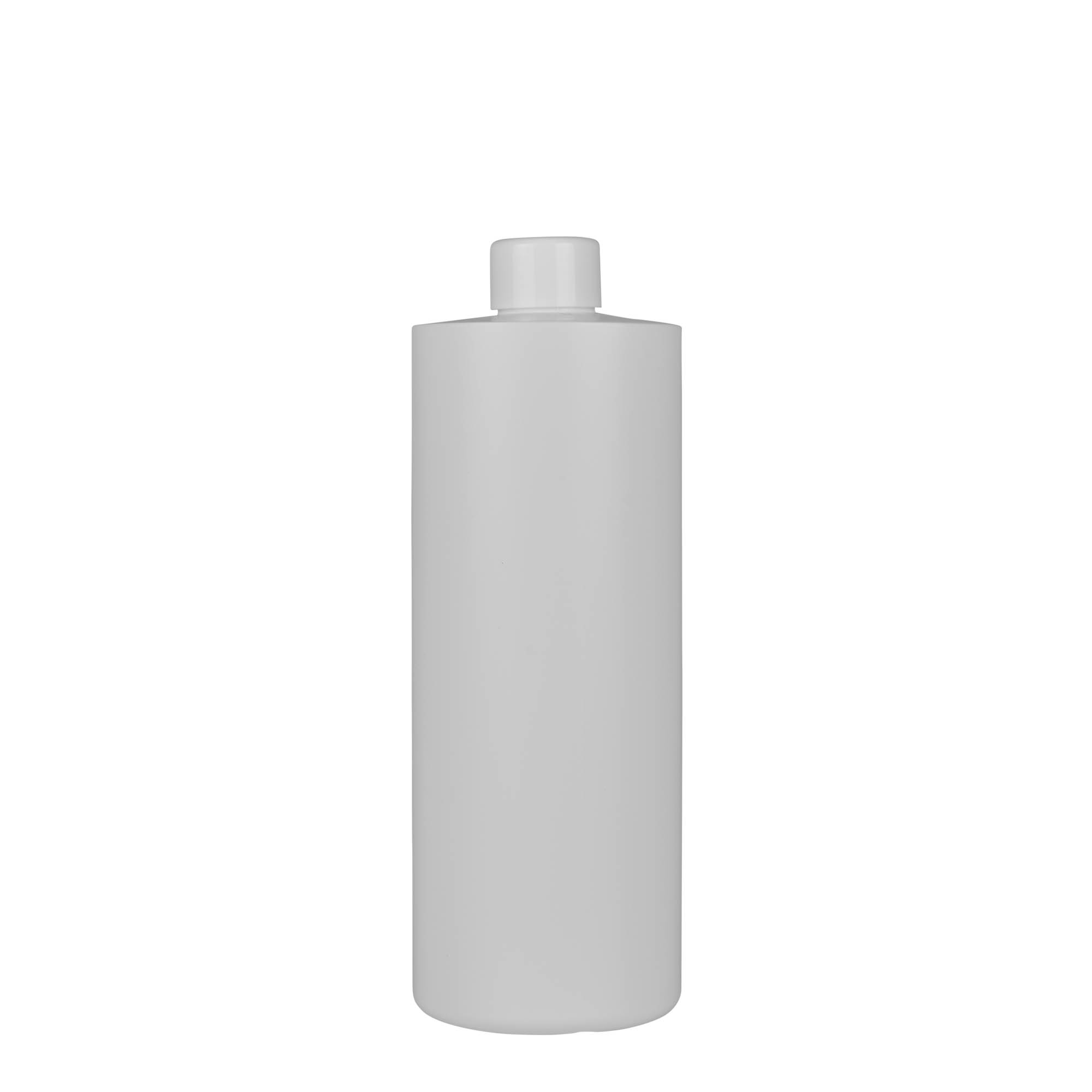 500 ml muovipullo 'Pipe', vihreä HDPE, valkoinen, suuaukko: 24/410