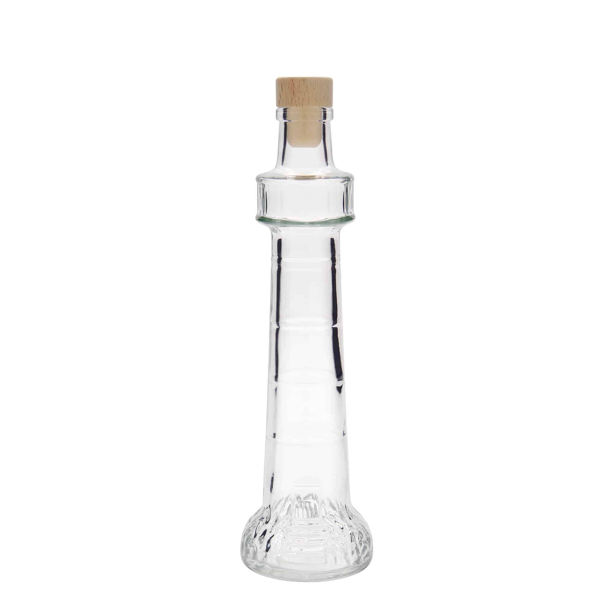 200 ml lasipullo 'Leuchtturm', suuaukko: korkki