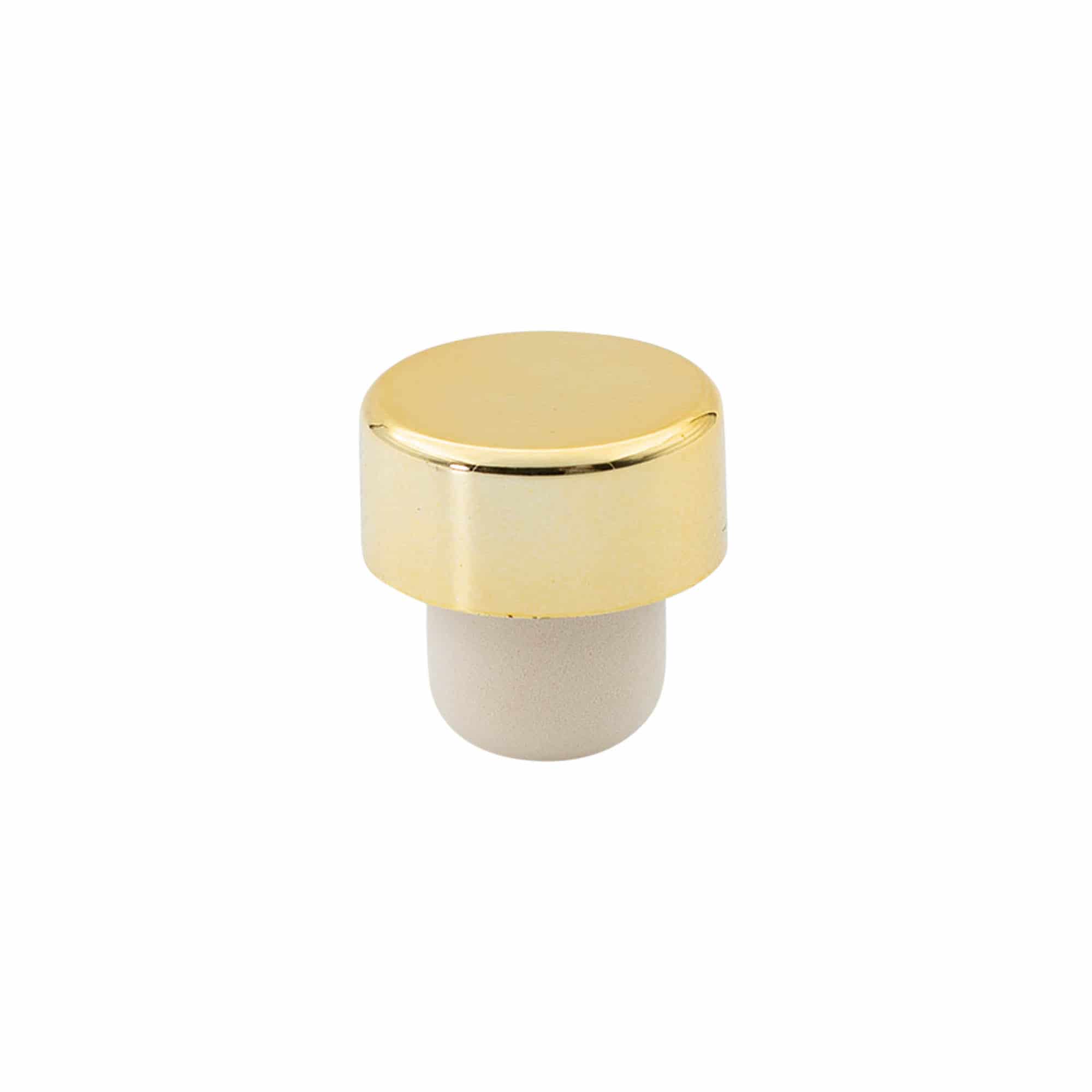 Luonnonkorkit 19 mm, muovi, kulta, suu: korkki Luonnonkorkit 19 mm, muovi, kulta, suu: korkki