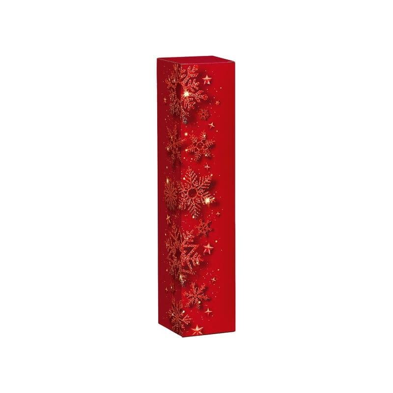 Lahjalaatikko 'Kimaltava jääkristilli', neliö, paperi, punainen