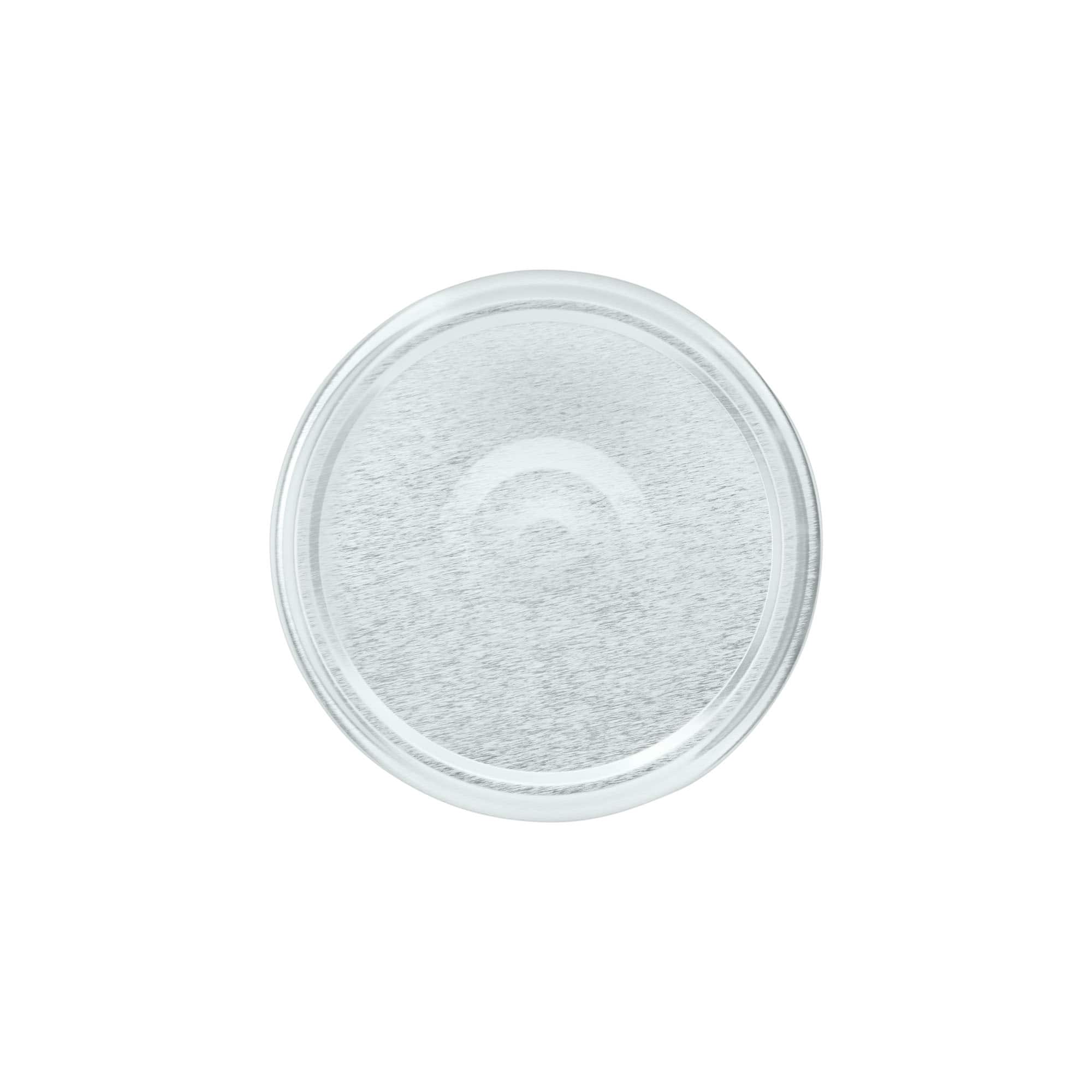 Twist-Off-kansi, valkoinen pelti, hopea, suuaukolle: TO 82 Twist-Off-kansi, valkoinen pelti, hopea, suuaukolle: TO 82