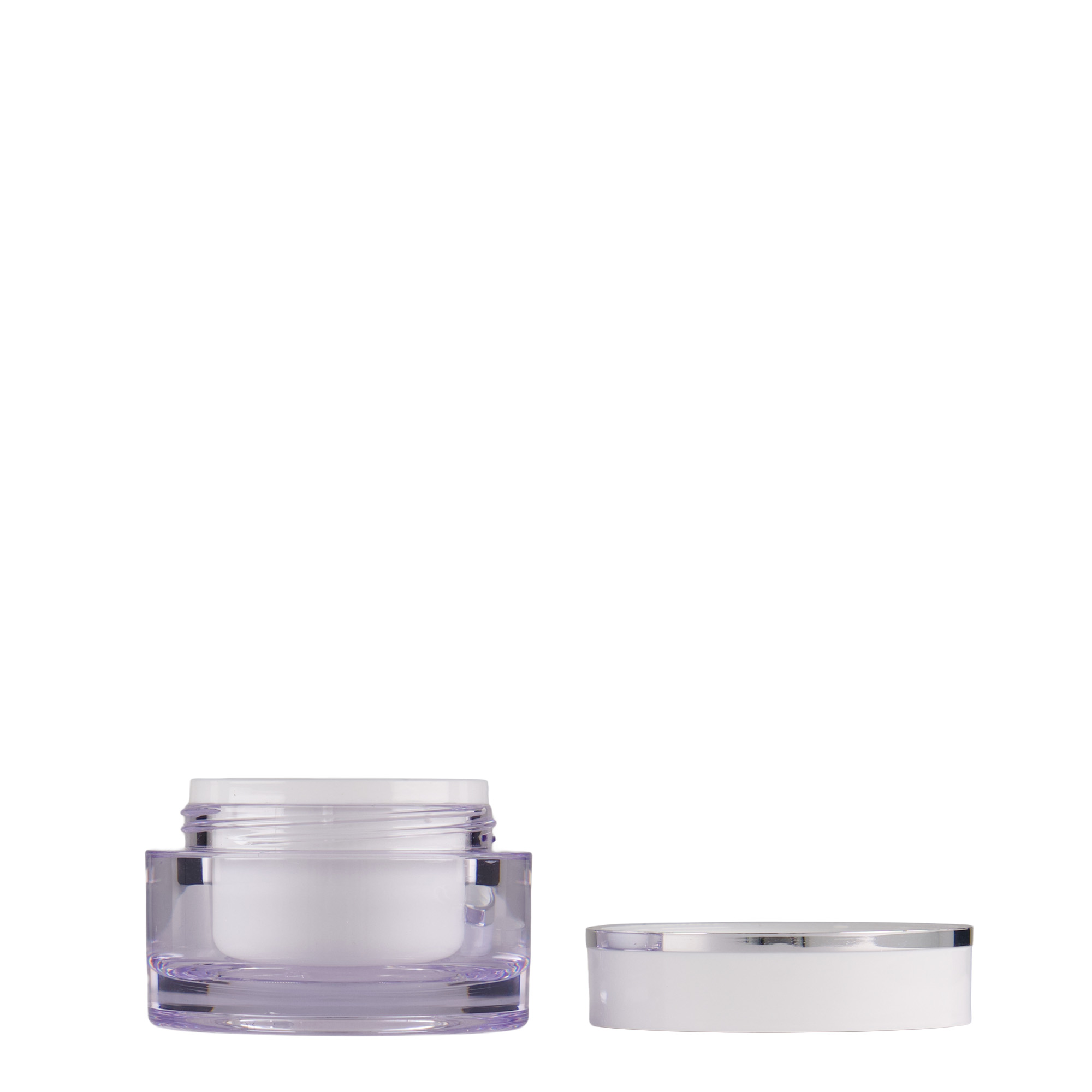 10 ml purkki, SAN-muovi, valkoinen, suu: ruuvikorkki 10 ml purkki, SAN-muovi, valkoinen, suu: ruuvikorkki