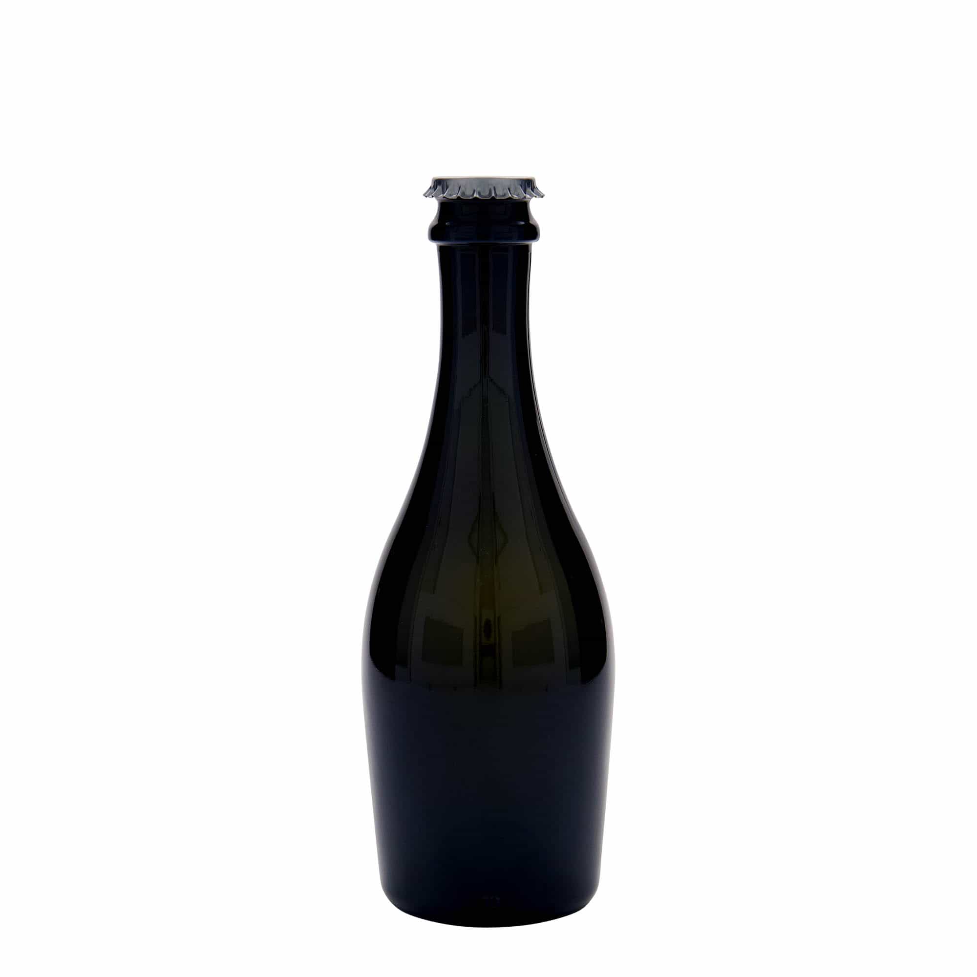 330 ml kuohuviinipullo ”Carmen”, lasia, antiikkivihreä, suuaukko: kruunukorkki