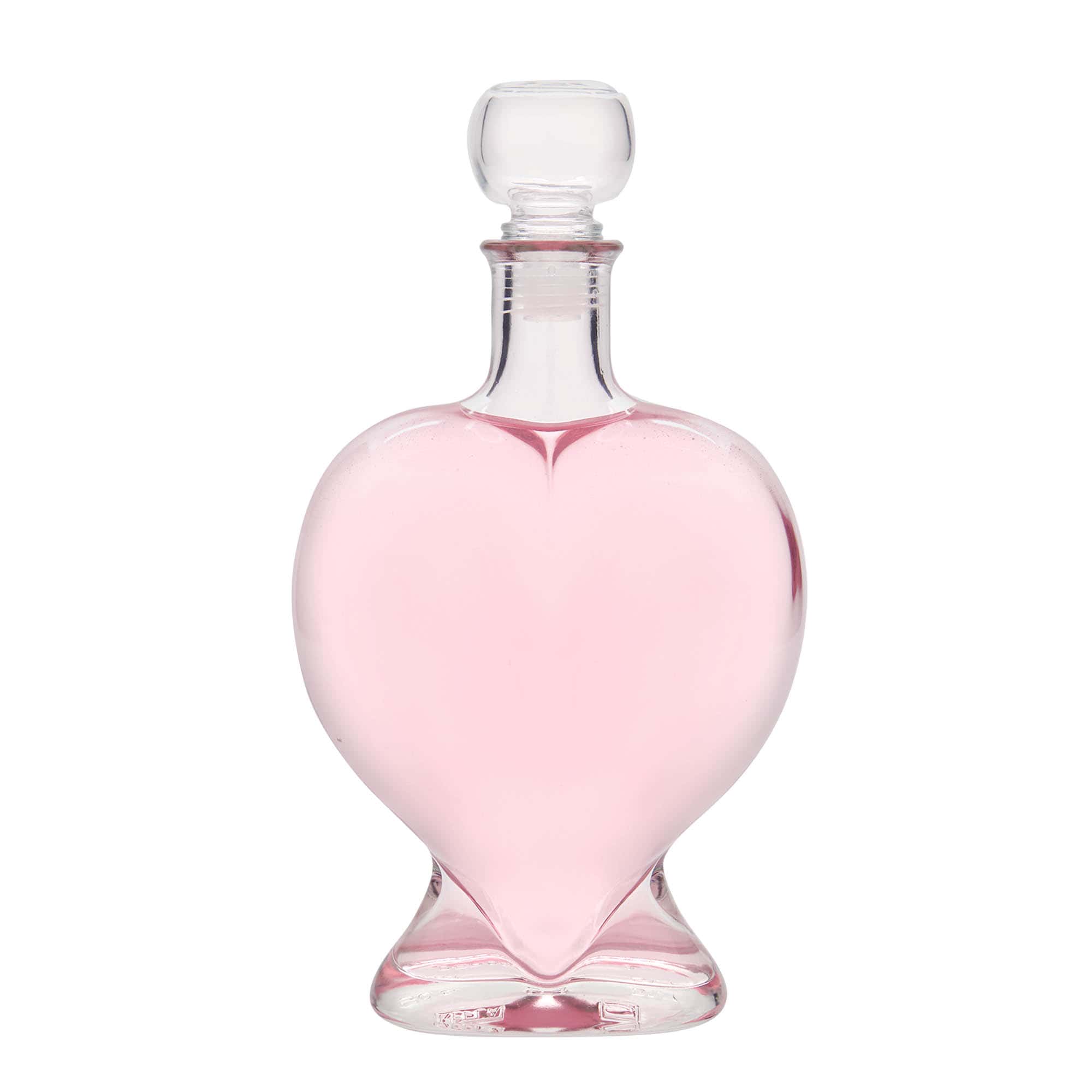 500 ml lasipullo 'Sydän', suu: korkki