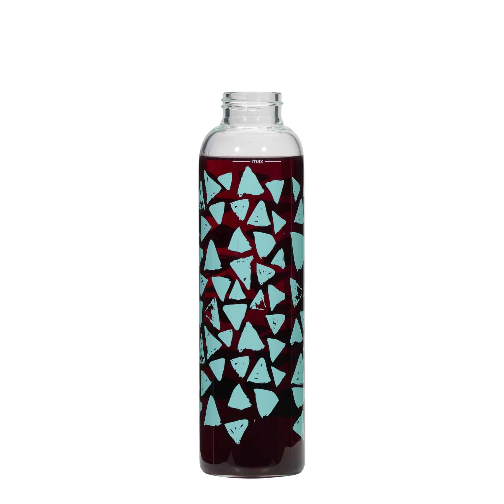 500 ml juomapullo 'Perseus', kuvio: turkoosit kolmiot, suu: Kierrekorkki
