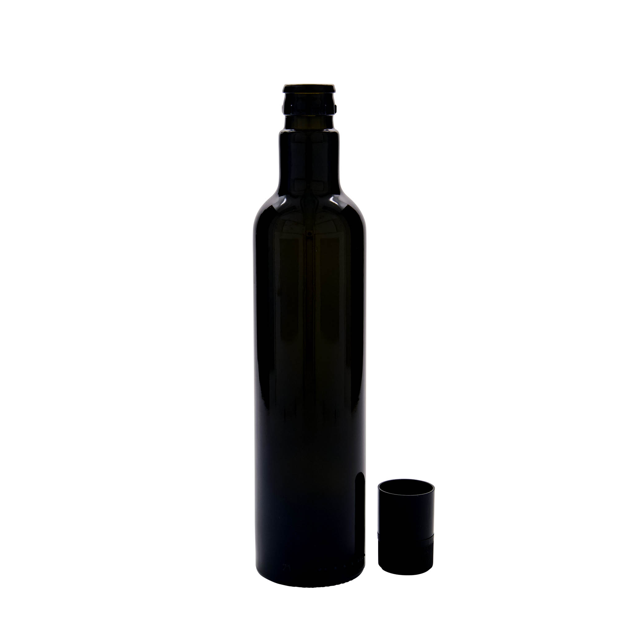 500 ml etikka-/öljypullo 'Willy New', lasia, antiikkivihreä, suuaukko: DOP