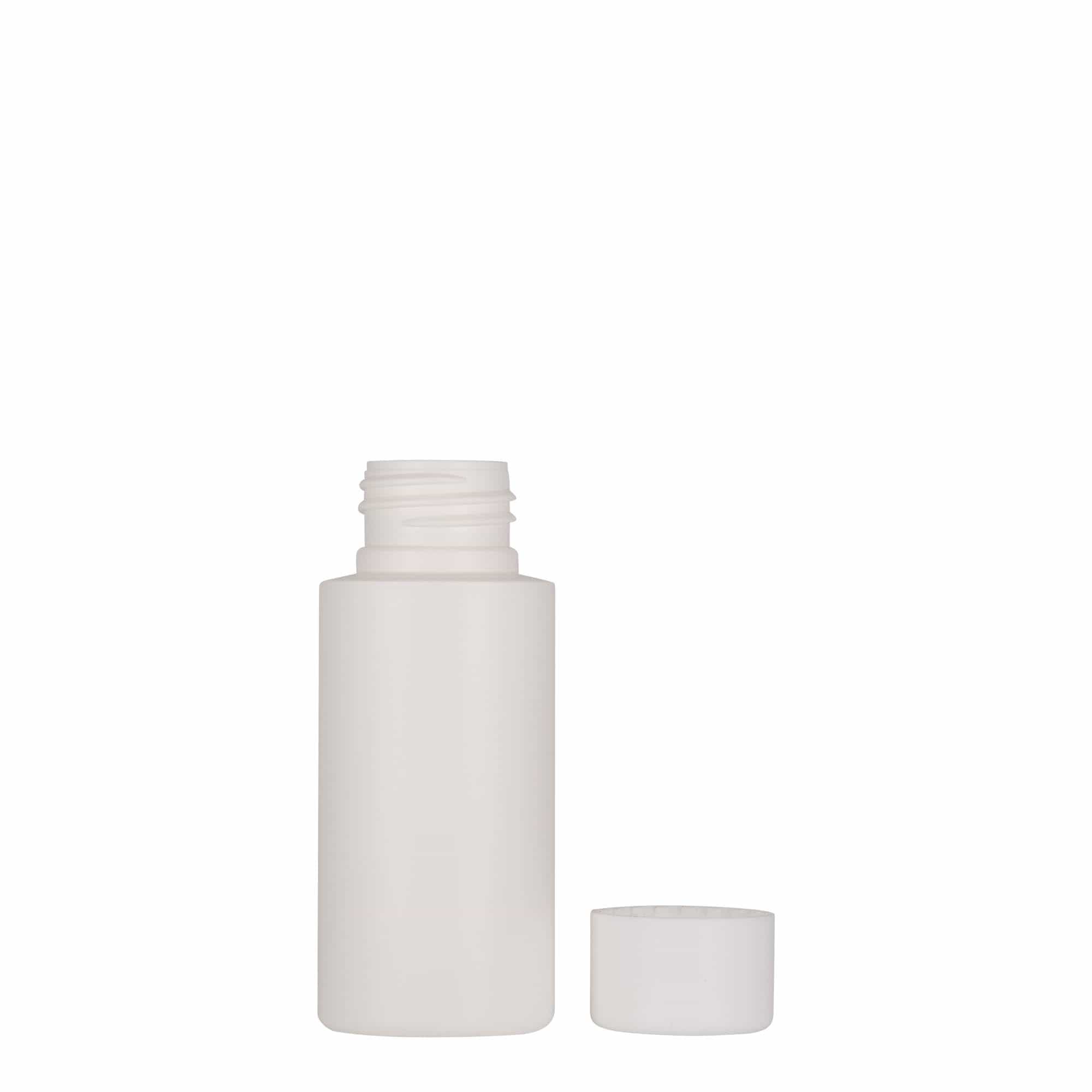 50 ml muovipullo 'Pipe', HDPE, valkoinen, suuaukko: 24/410 50 ml muovipullo 'Pipe', HDPE, valkoinen, suuaukko: 24/410