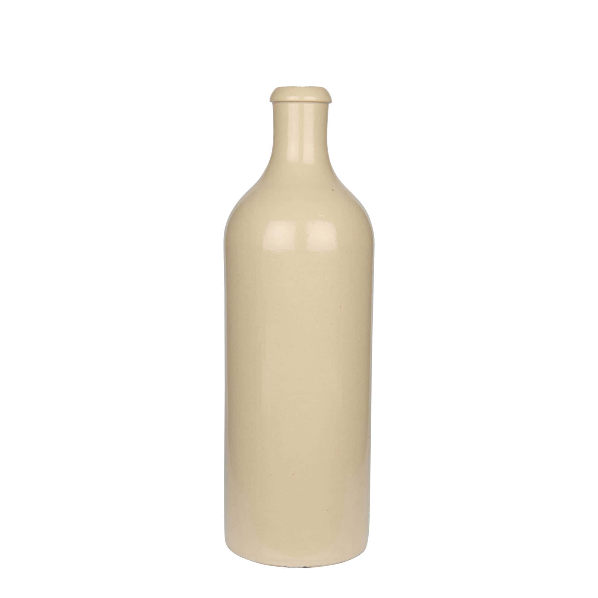 750 ml tonkannu, kivitavaraa, beige, suuaukko: korkki
