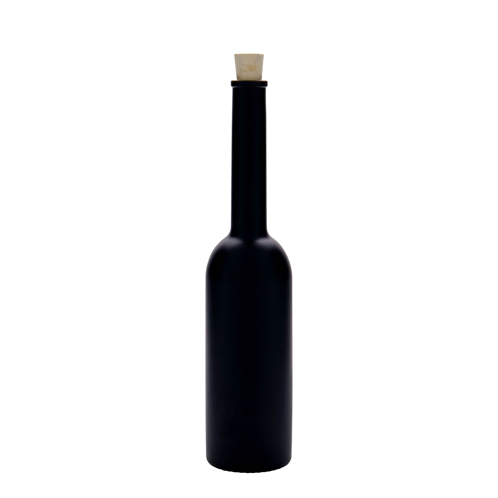 200 ml lasipullo ”Opera”, musta, suuaukko: korkki