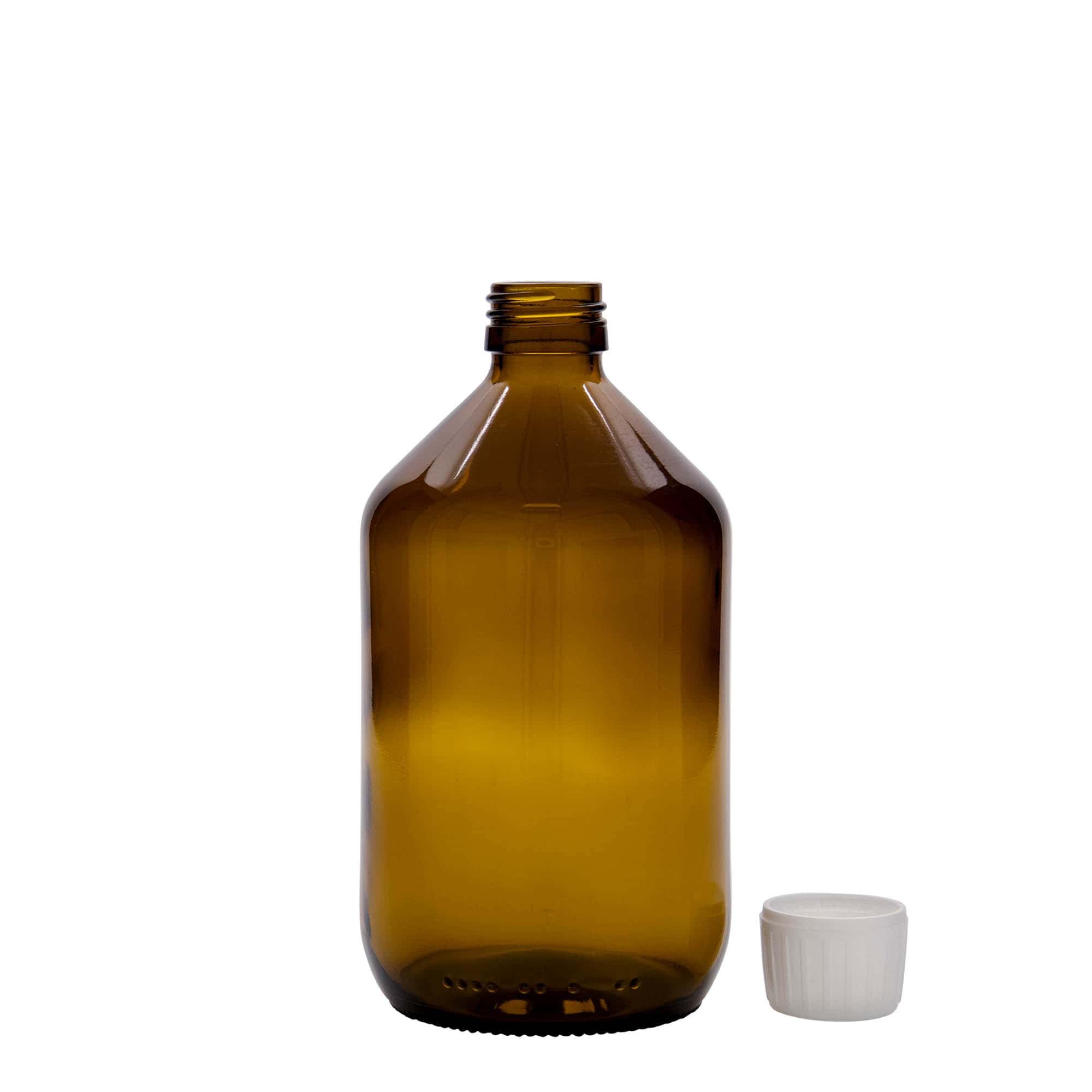 500 ml lääkepullo, ruskea, lasia, suuaukko: PP 28