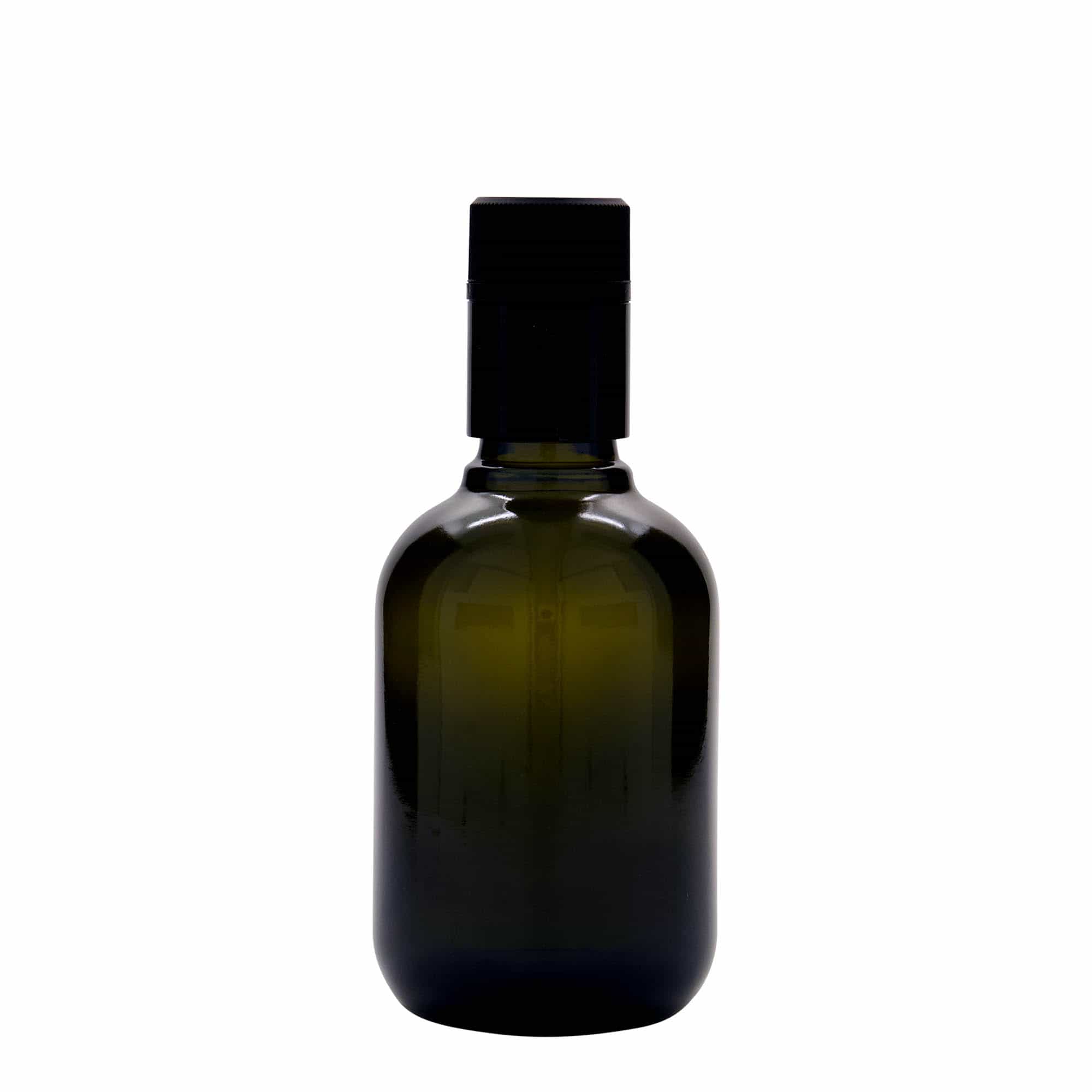 250 ml etikka-/öljypullo 'Biolio', lasi, antiikinvihreä, suu: DOP
