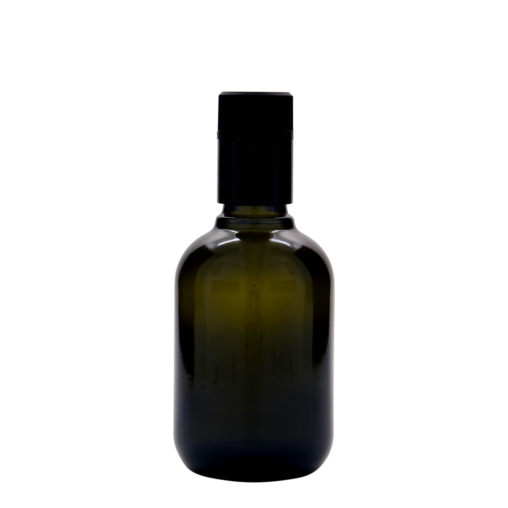 250 ml etikka-/öljypullo ”Biolio”, lasia, antiikkivihreä, suuaukko: DOP
