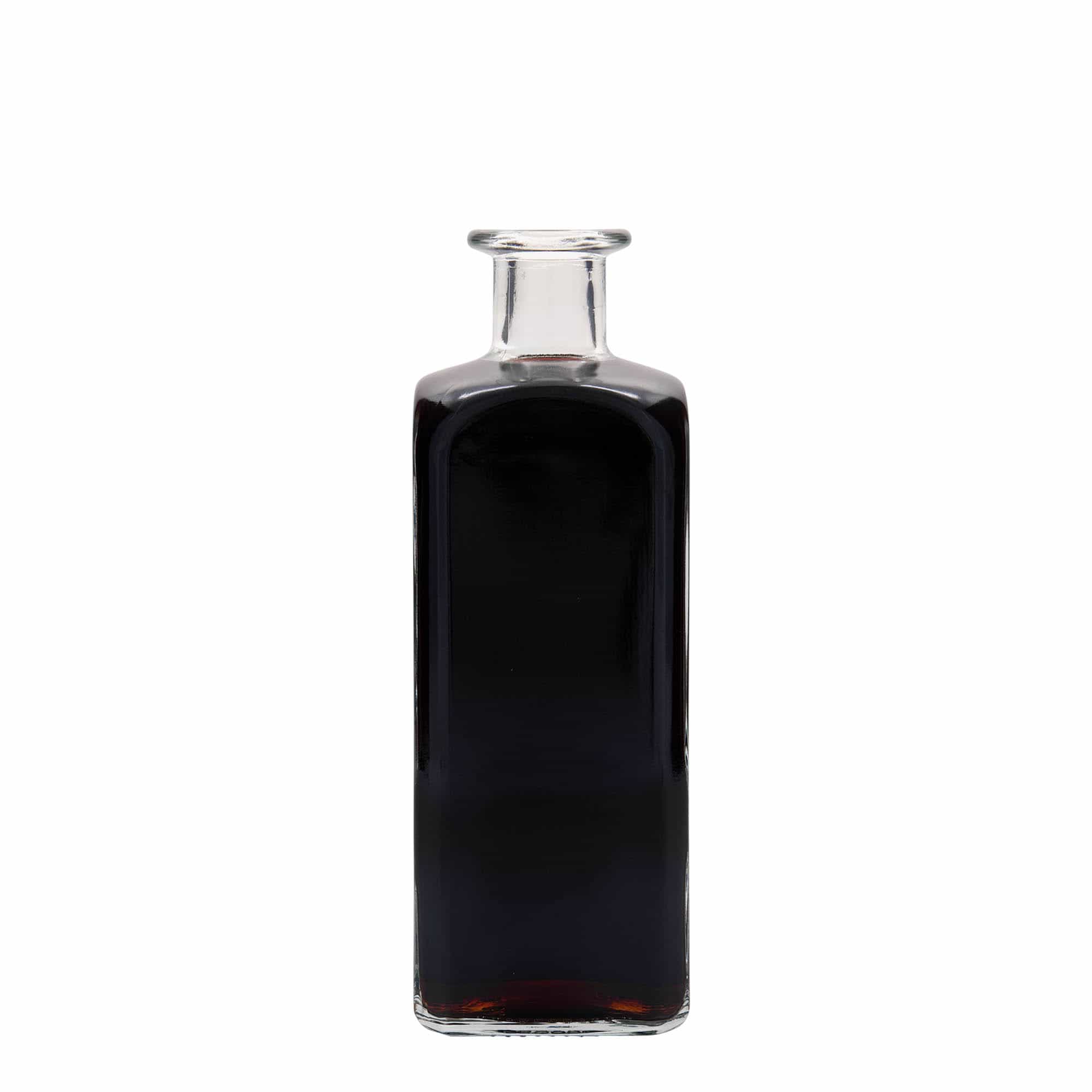 500 ml apteekkarin lasipullo Carré, neliö, suu: korkki