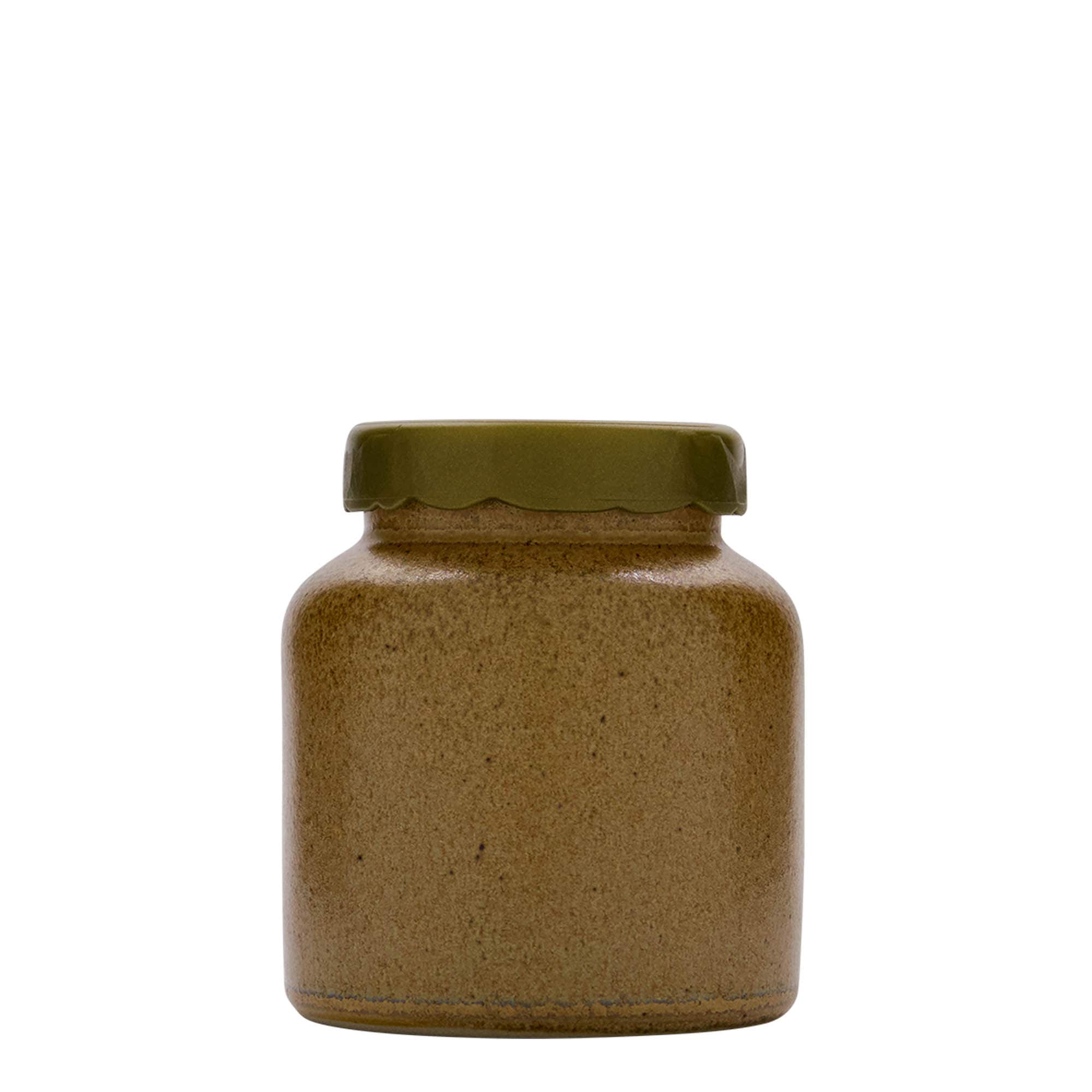 270 ml saviastiapurkki, keramiikka, ruskea-kristalli, suuaukko: käännettävä kansi