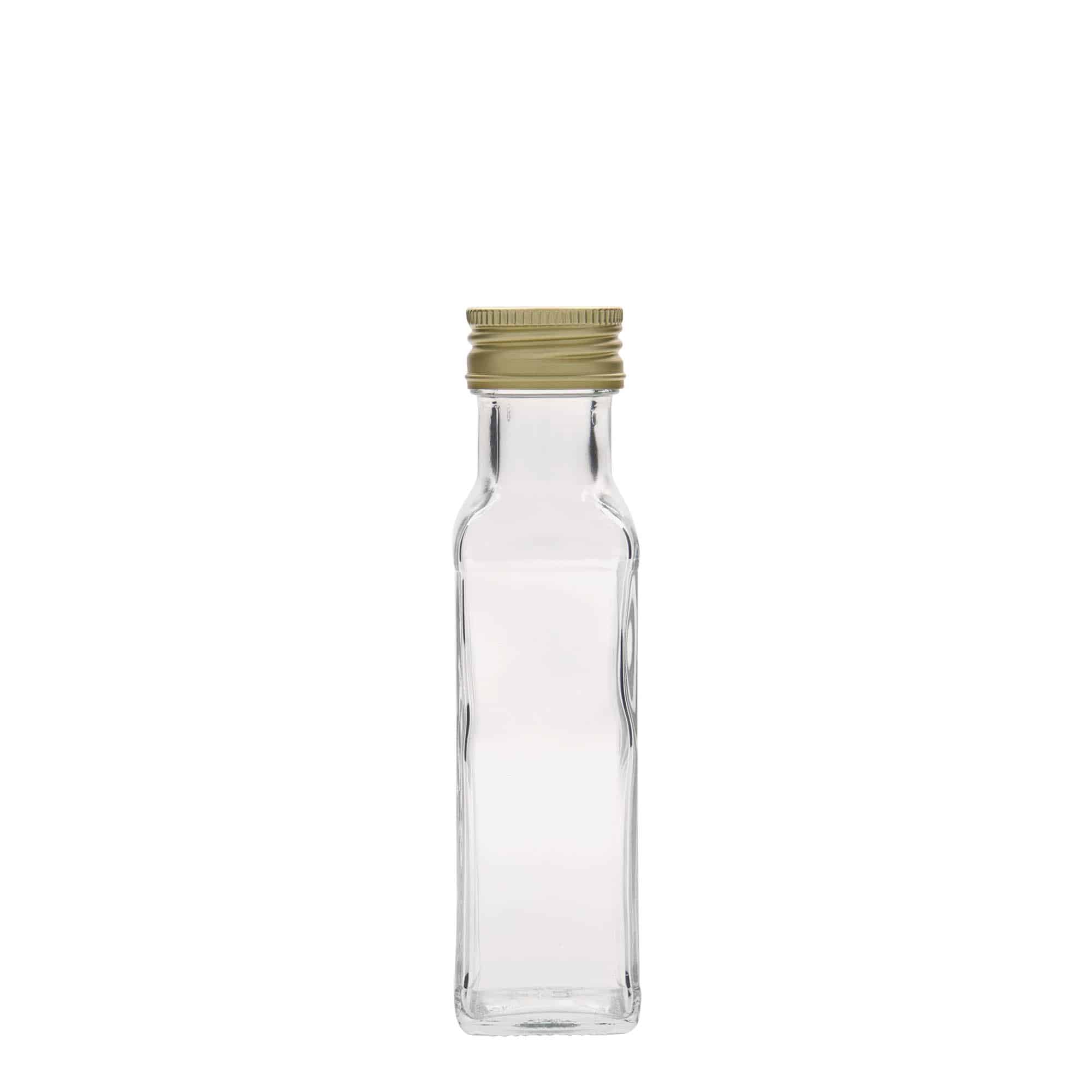 100 ml lasipullo 'Marasca', neliö, suu: PP 31,5