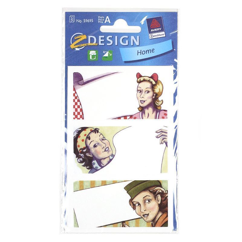 Zweckform-tarrat 'Pop Art', suorakulmainen, paperi, monivärinen