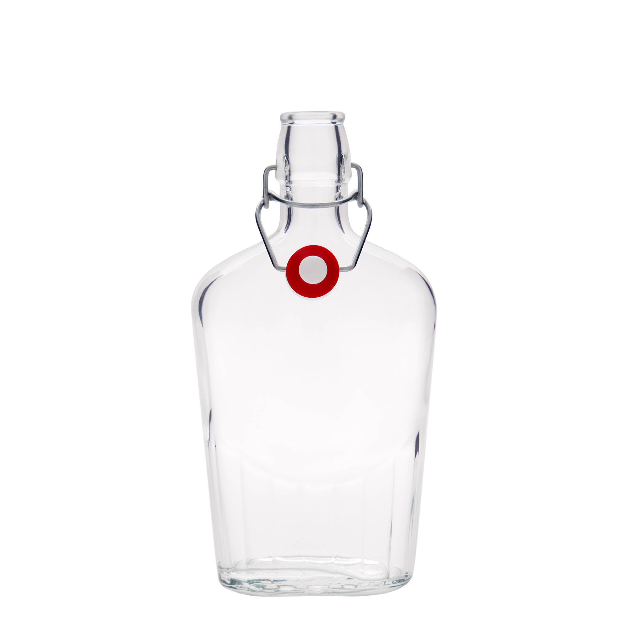 500 ml lasipullo 'Fiaschetta', soikea, suuaukko: lukittava metallikorkki