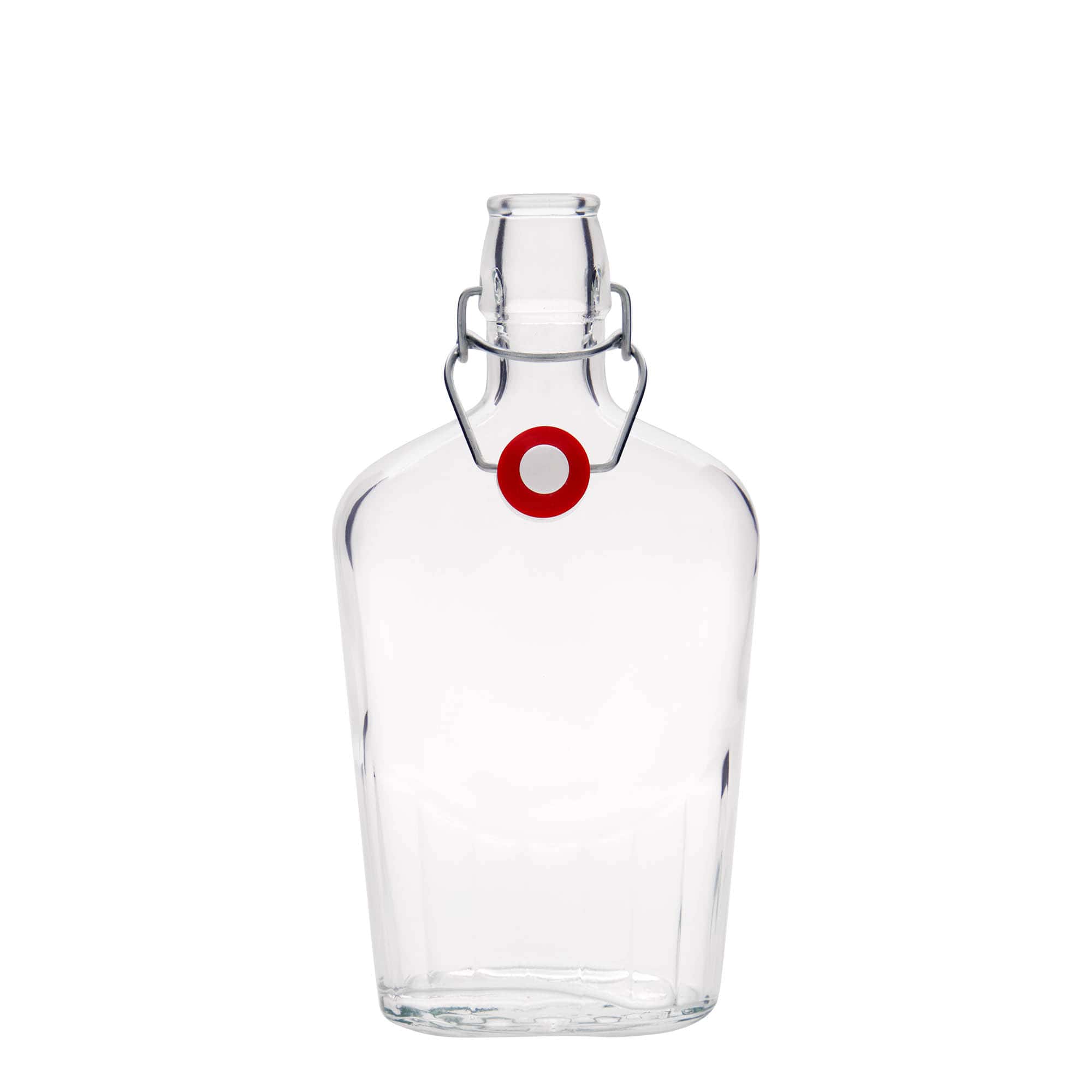 500 ml lasipullo 'Fiaschetta', soikea, suuaukko: lukittava metallikorkki