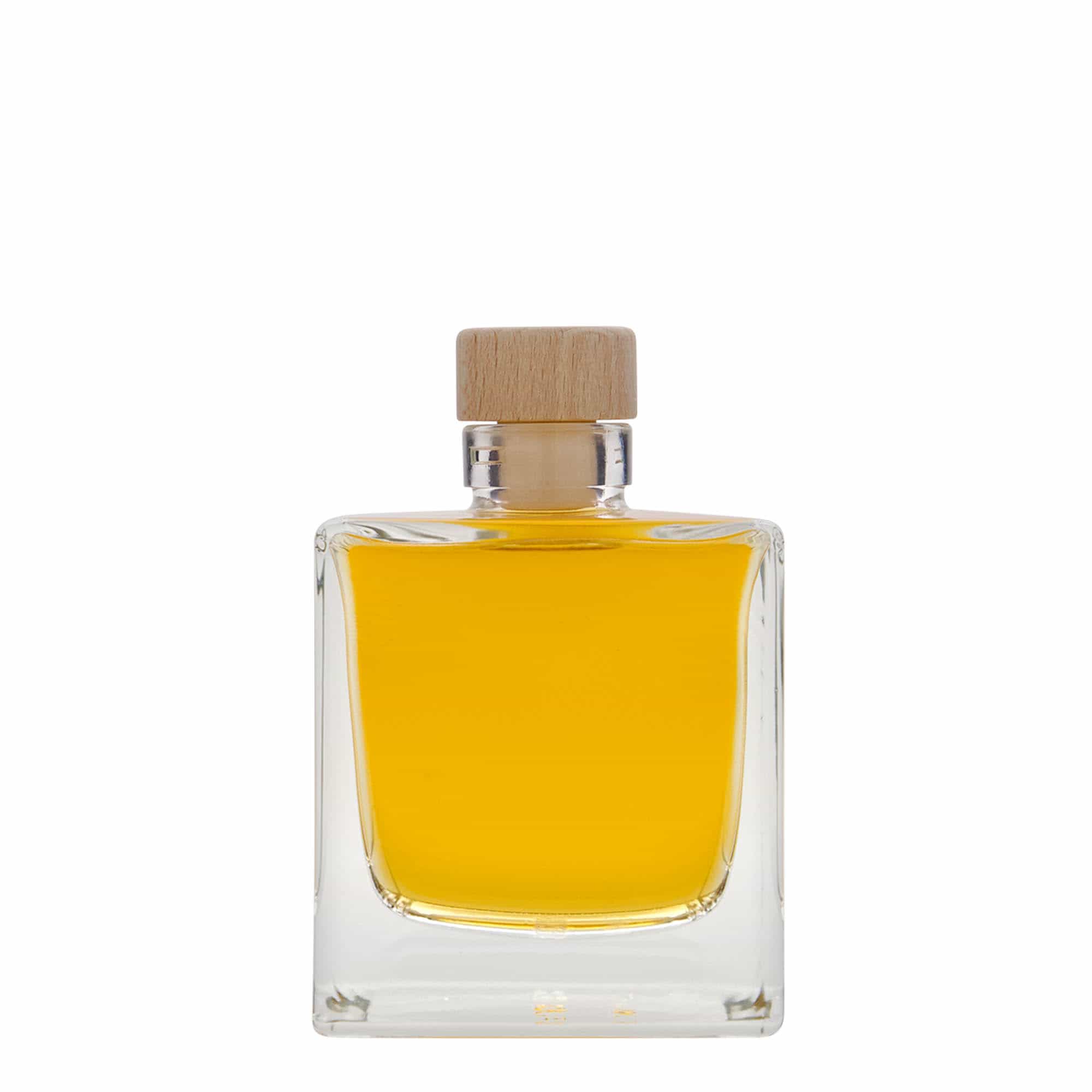 200 ml lasipullo 'Cube', neliö, suu: korkki