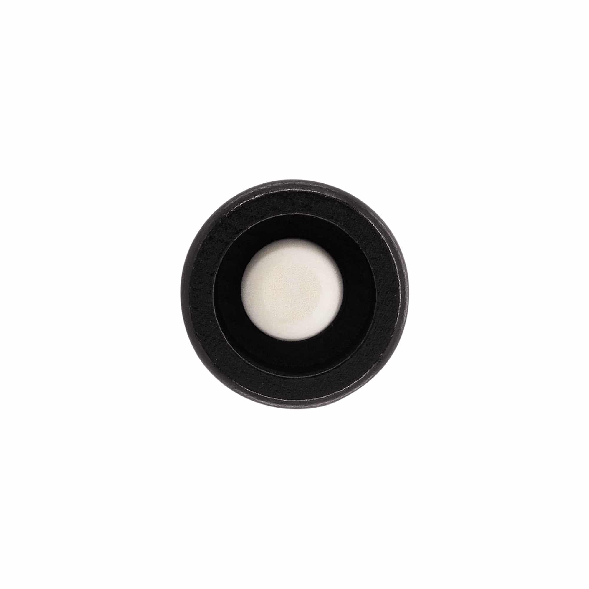 Kahvakorkki 19 mm "Meloni", puu/PE, musta, suulle: korkki