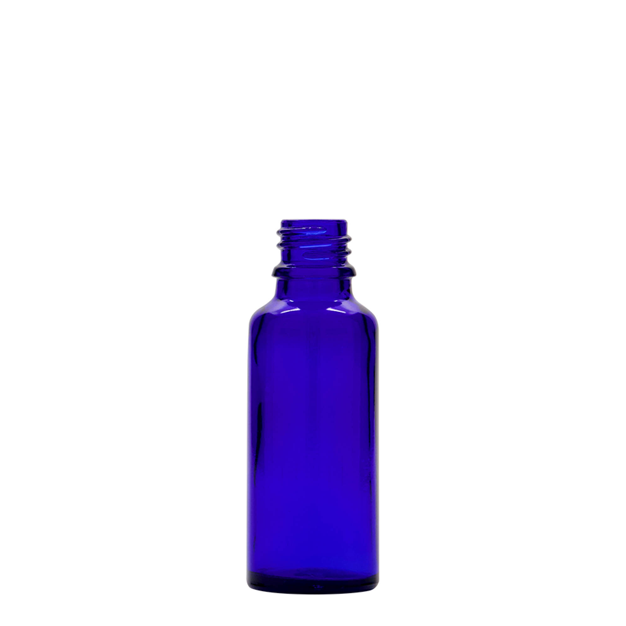 30 ml lääketieteellinen pipettipullo, lasia, kuninkaansininen-punainen, suuaukko: DIN 18