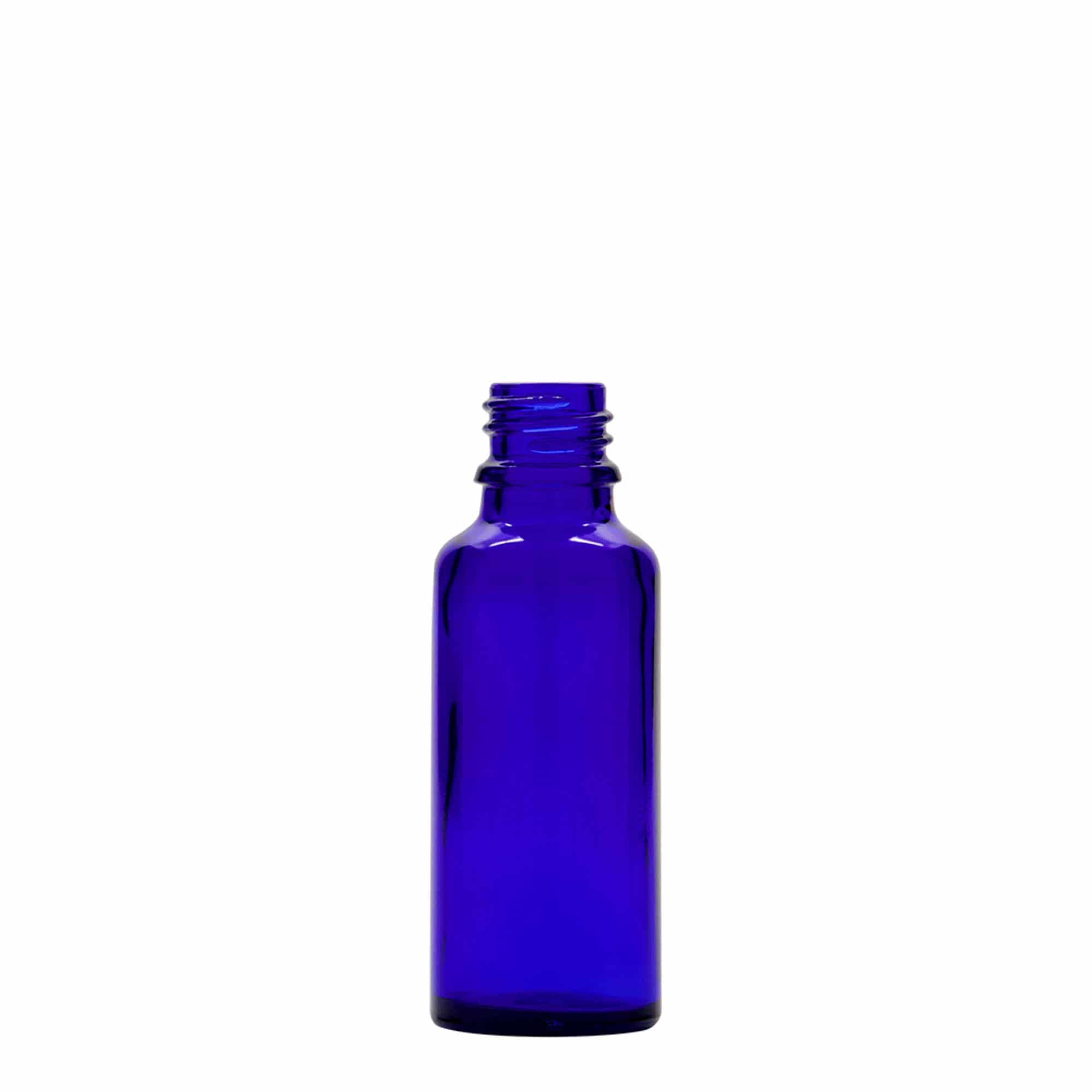 30 ml lääketieteellinen pipettipullo, lasia, kuninkaansininen-punainen, suuaukko: DIN 18 30 ml lääketieteellinen pipettipullo, lasia, kuninkaansininen-punainen, suuaukko: DIN 18