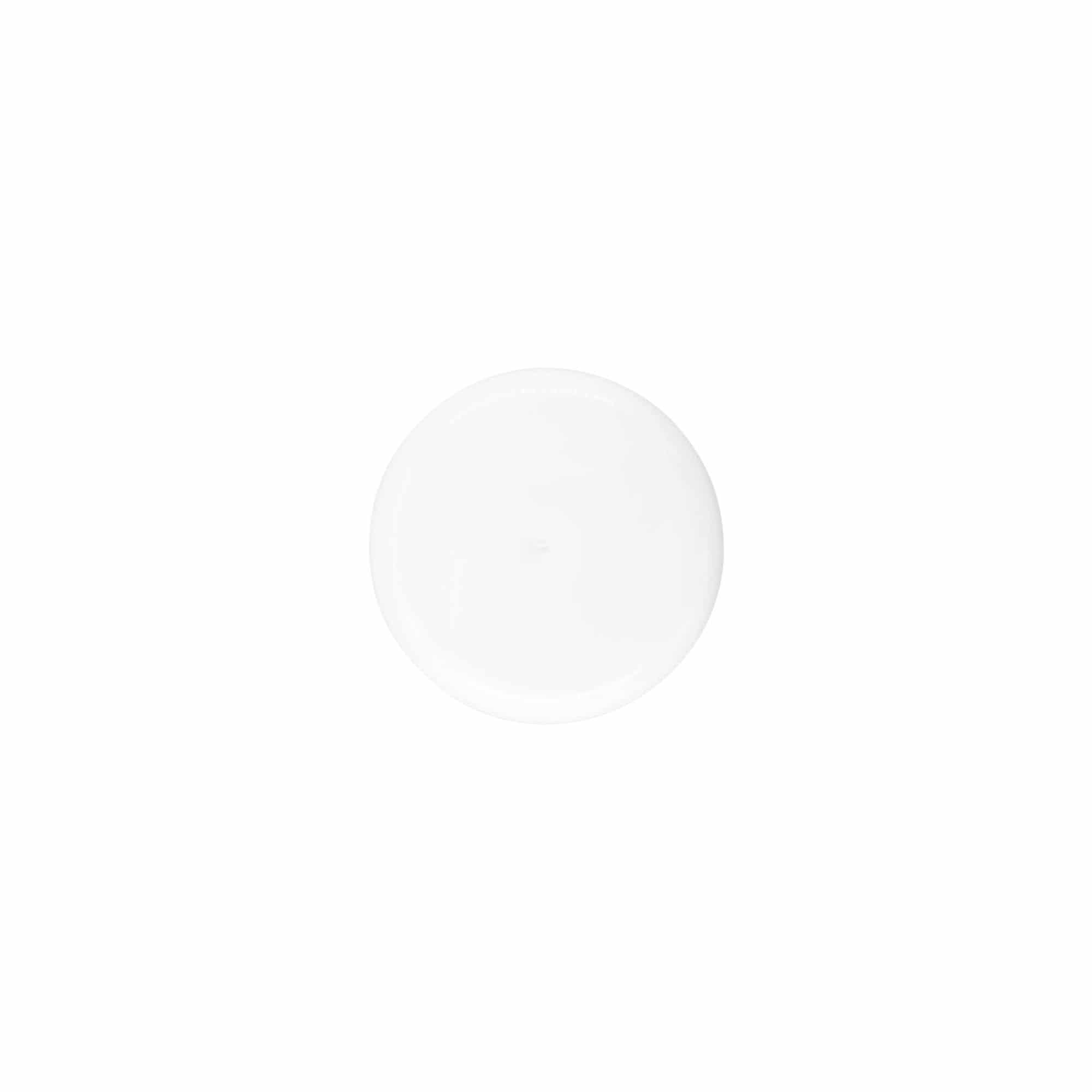 Ruuvikorkki ruiskusisällä, PP-muovia, valkoinen, suuaukolle: 24/410