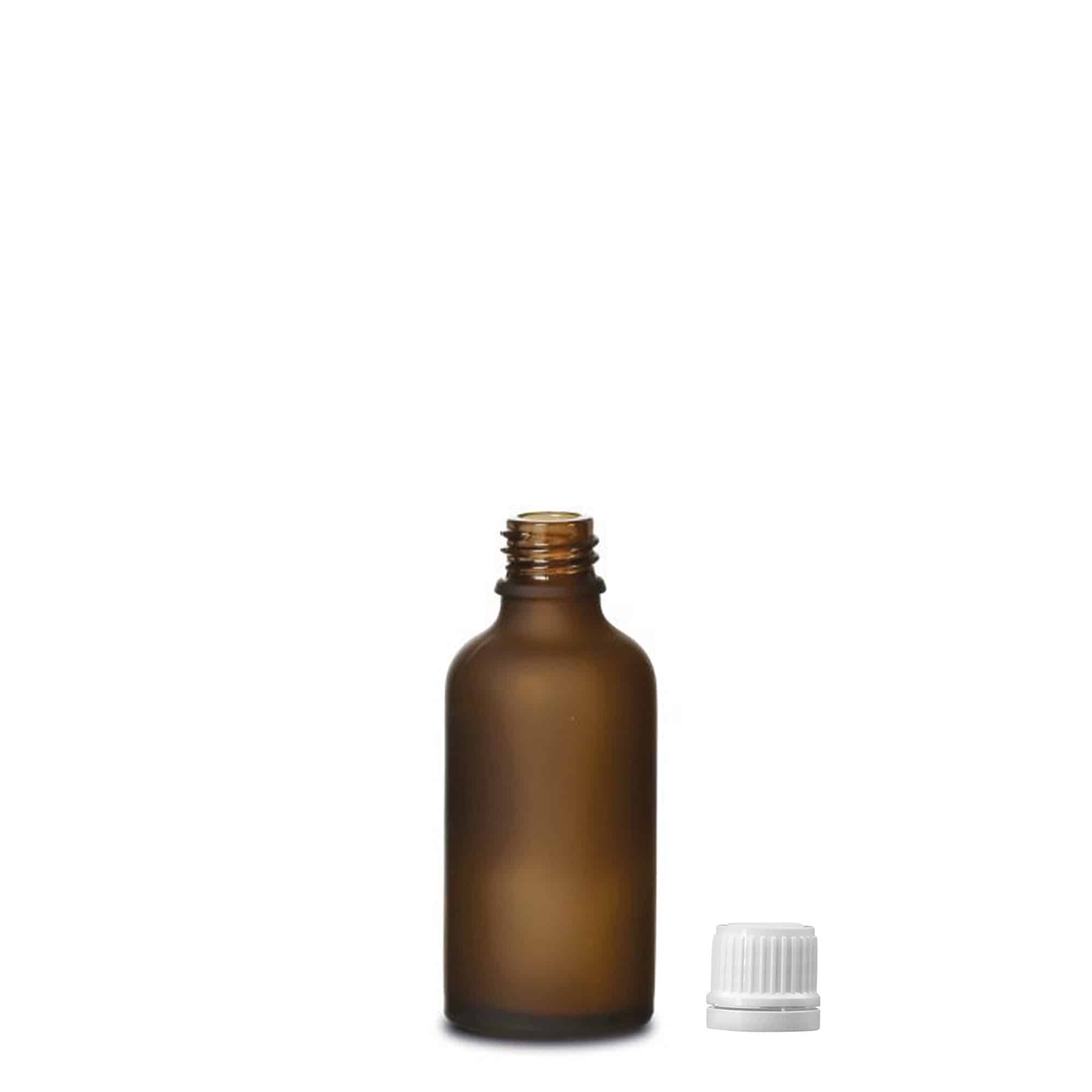 50 ml lääkeputkilo, lasia, ruskea huurrettu, suuaukko: DIN 18