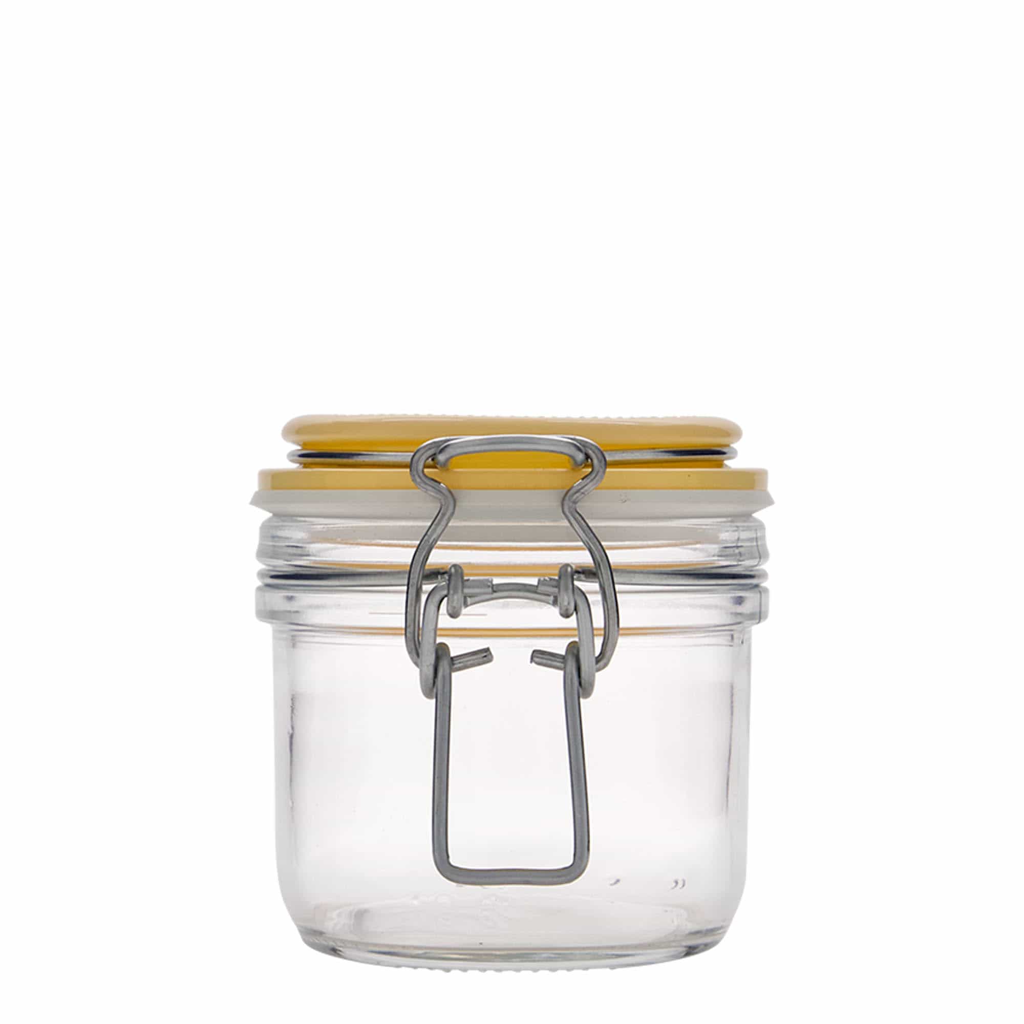 200 ml lankakannellinen lasi 'Fido', keltainen, suuaukko: lankakannellinen suljin