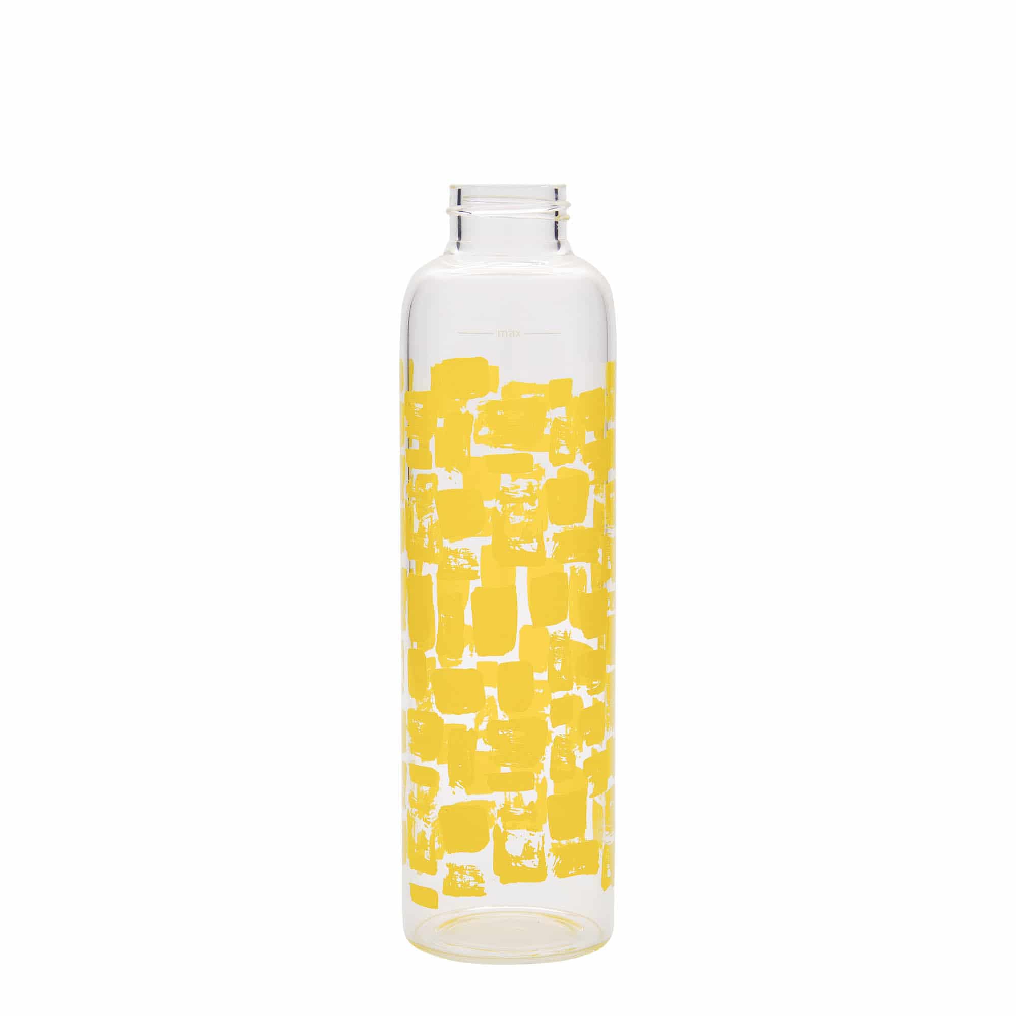 500 ml juomapullo 'Perseus - Keltaiset suorakulmiot', suuaukko: ruuvikorkki