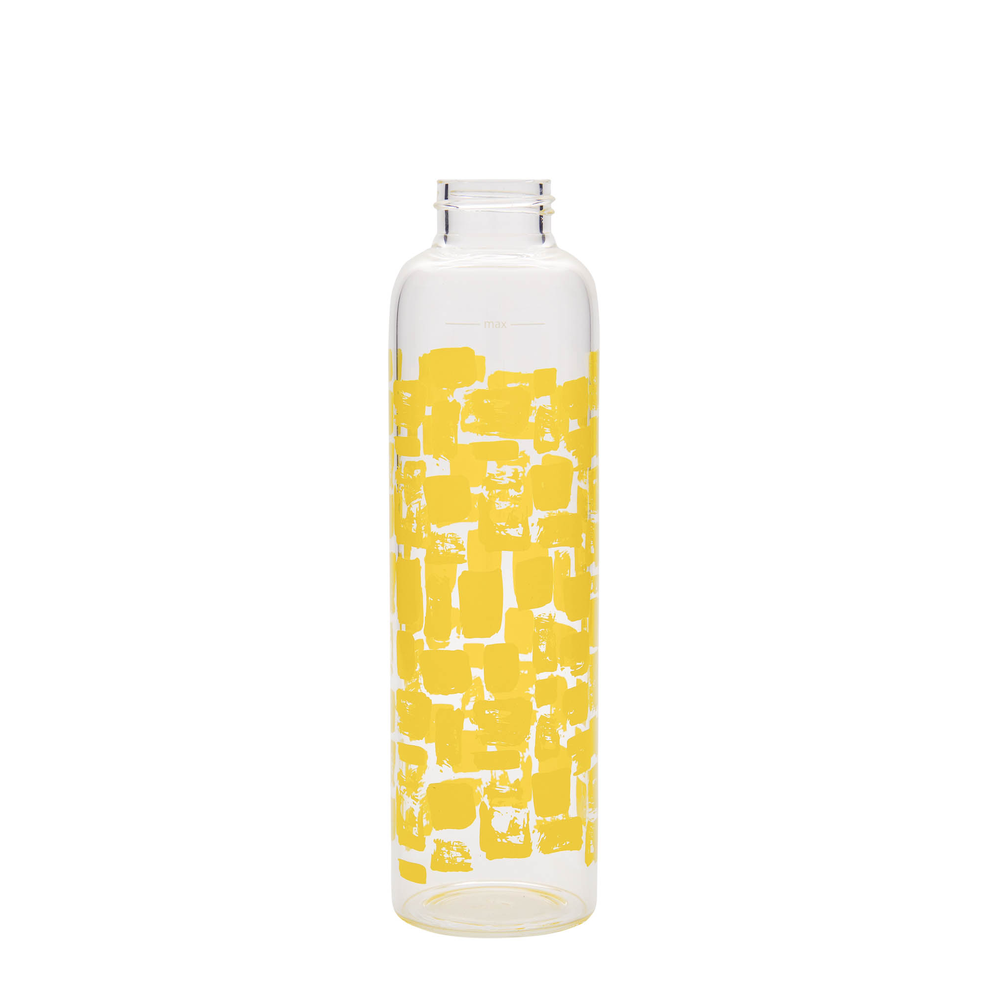 500 ml juomapullo 'Perseus - Keltaiset suorakulmiot', suuaukko: ruuvikorkki