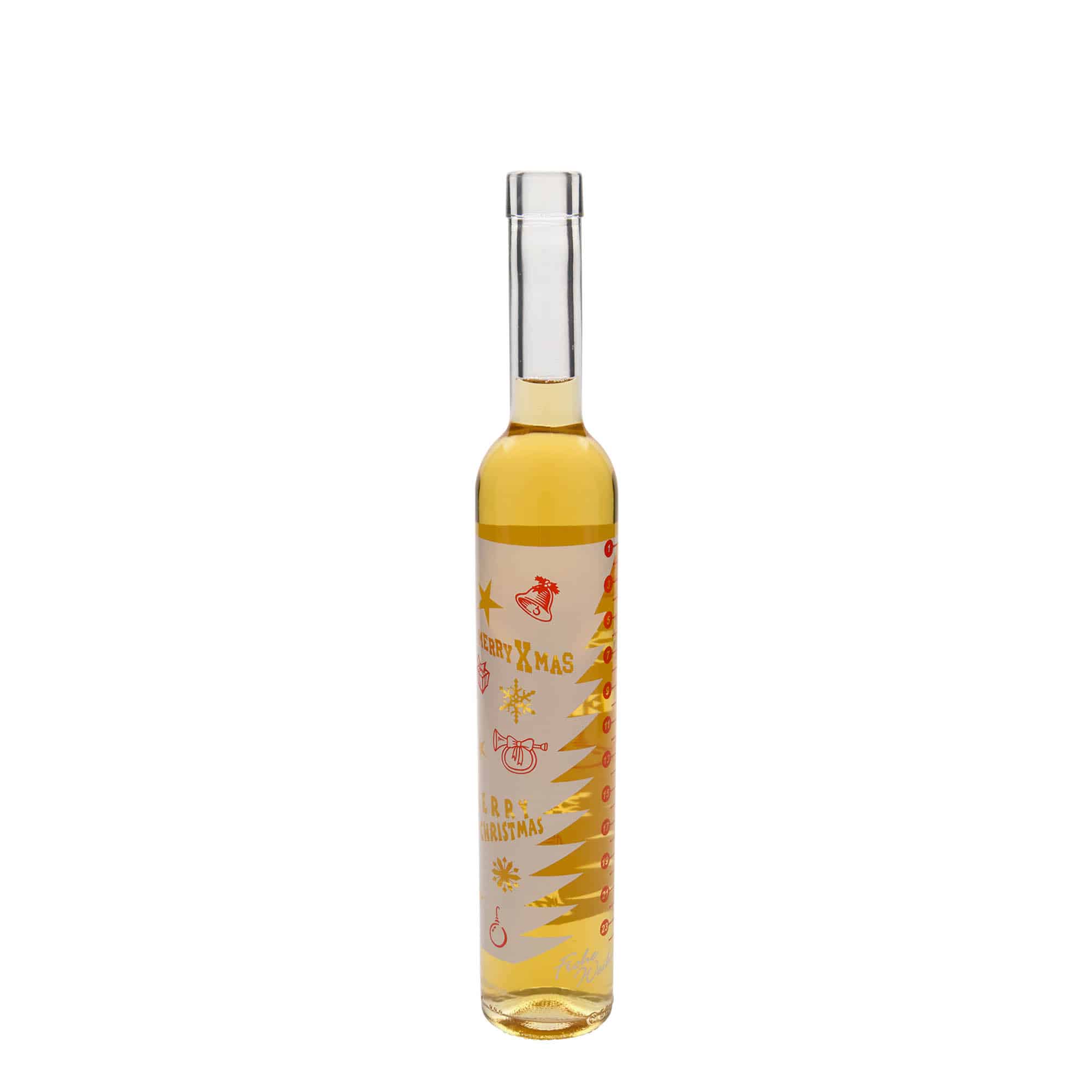 500 ml lasipullo Maximo painettu 'Adventskalender', suu: korkki